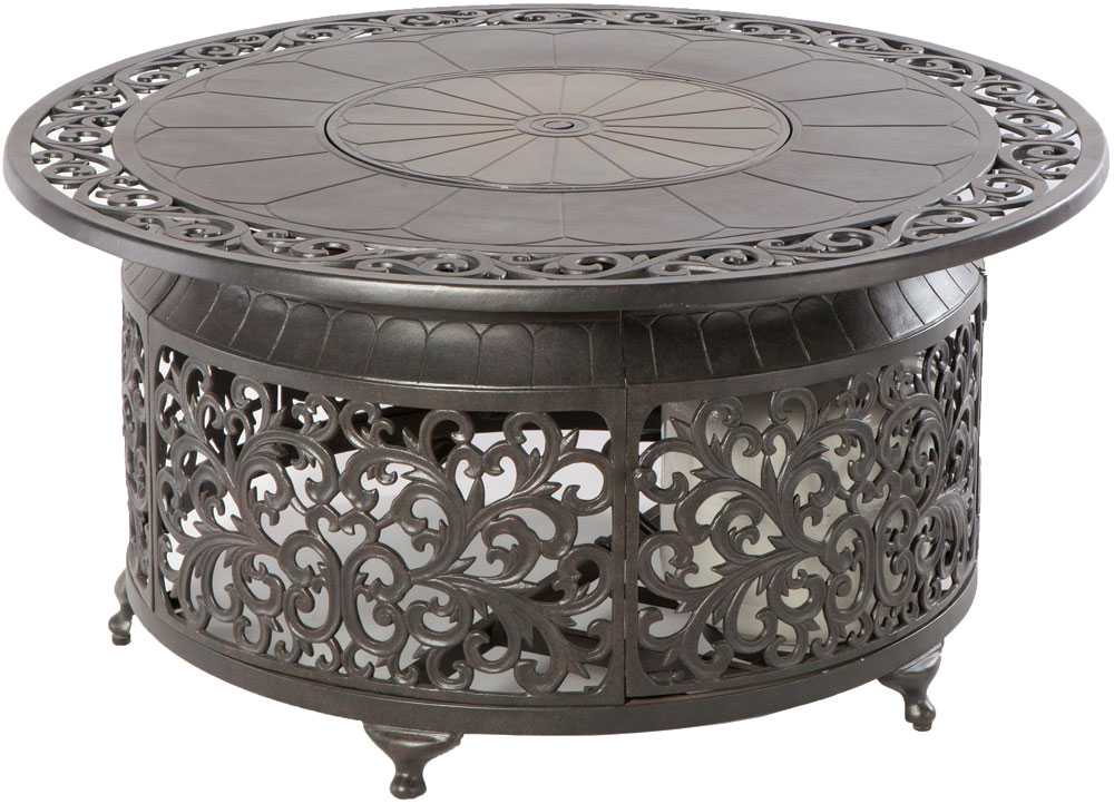 Alfresco Home Bellagio Cast Aluminum 48 Round Propane Gas Fire Pit
