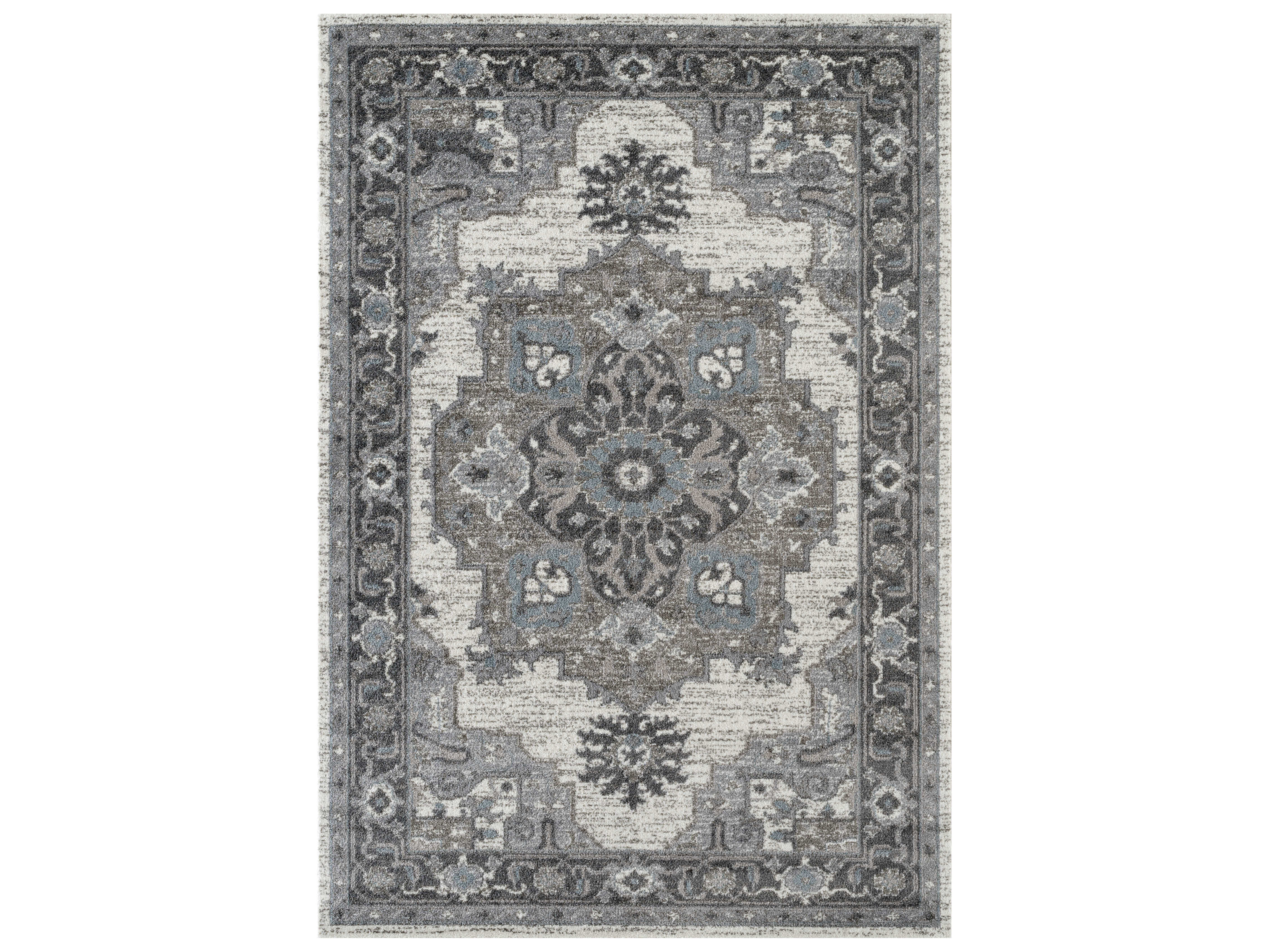 Amer Rugs Alexandria Light Gray / Ivory Brown Rectangular Round Runner