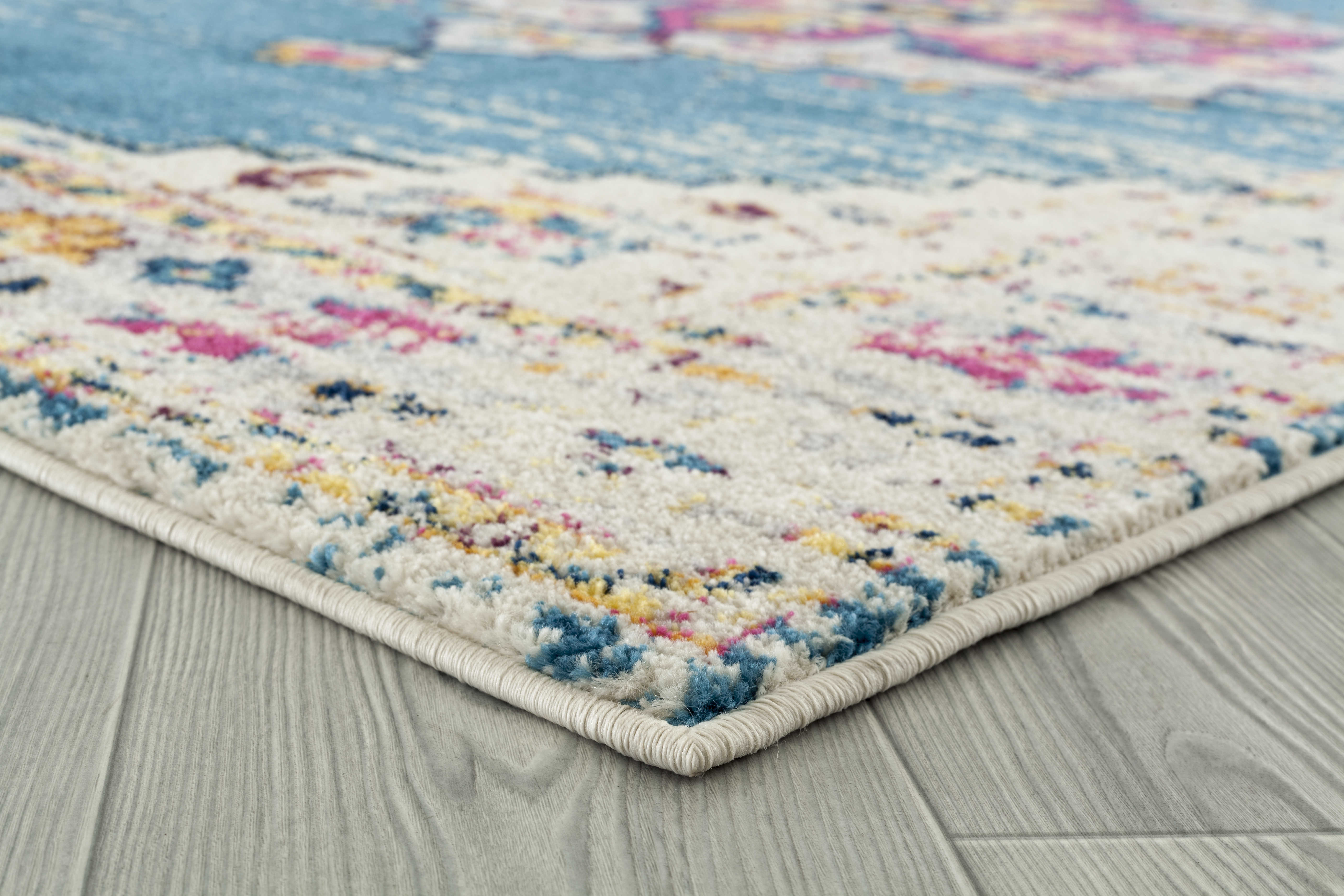 Amer Rugs Manhattan TealPink / IvoryYellow GreyBlack Runner Area Rug