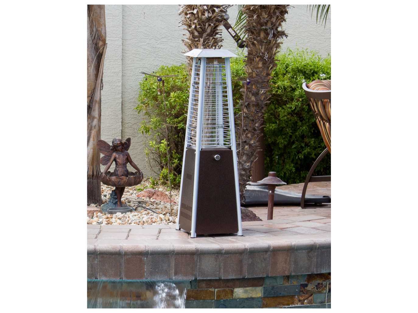 AZ Patio Heaters Portable Bronze Glass Tube Patio Heater HLDS032GTTHG