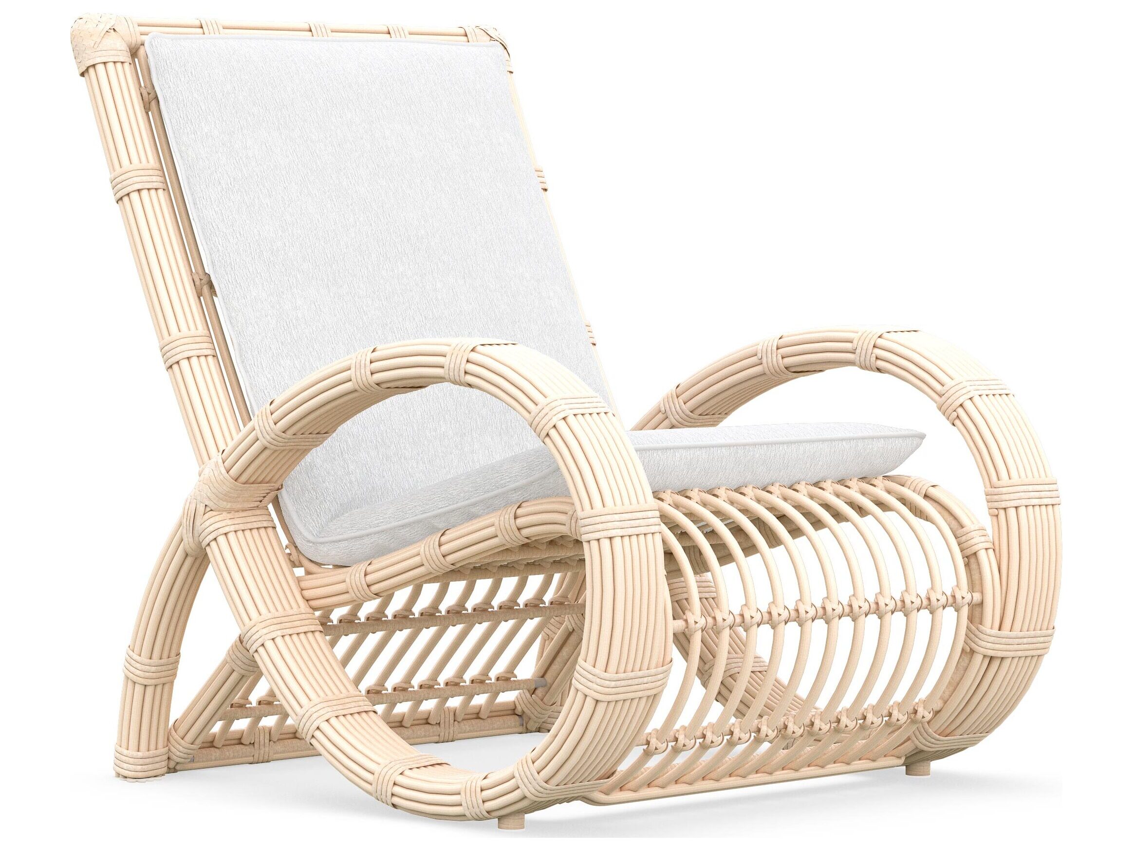 Azzurro Living Paloma Almond AllWeather Wicker Lounge Chair with Cloud