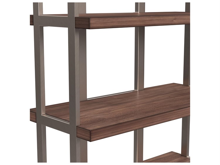 Bassett Mirror Brooke Walnut / Brushed Gold Bookcase BA7027LR500