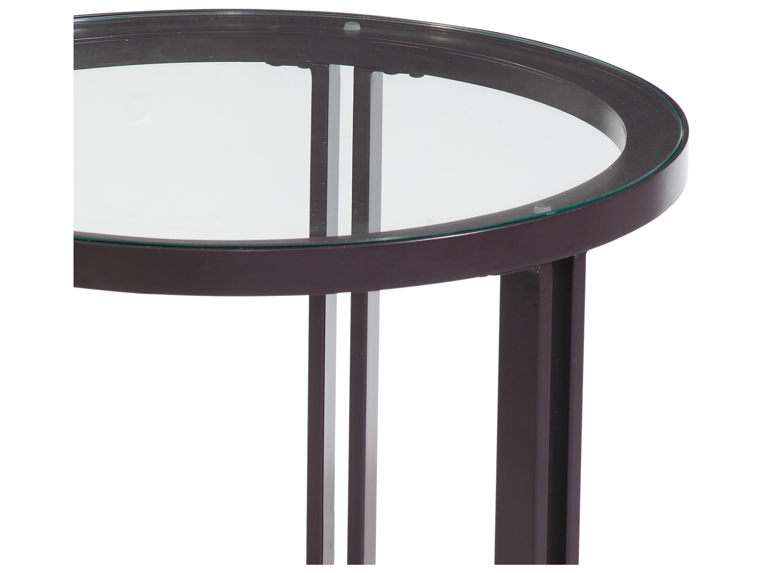 Bassett Mirror Trucco Round Glass Black End Table BA9630LR220