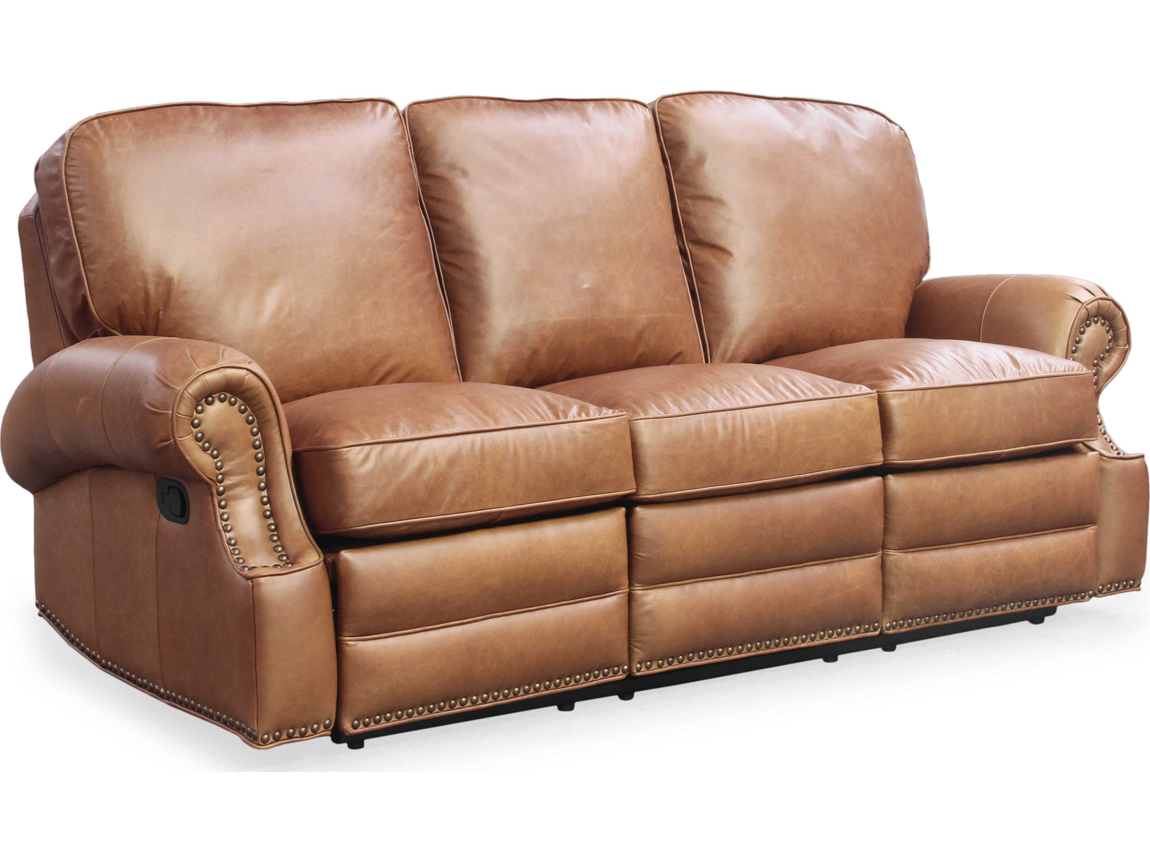 Barcalounger Vintage Longhorn Chaps Saddle Leather Recliner Sofa BAR354727540116