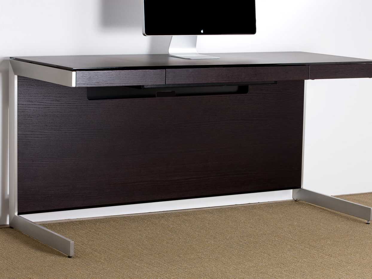 BDI Sequel 60'' x 24'' Rectangular Espresso Stained Oak Computer Desk