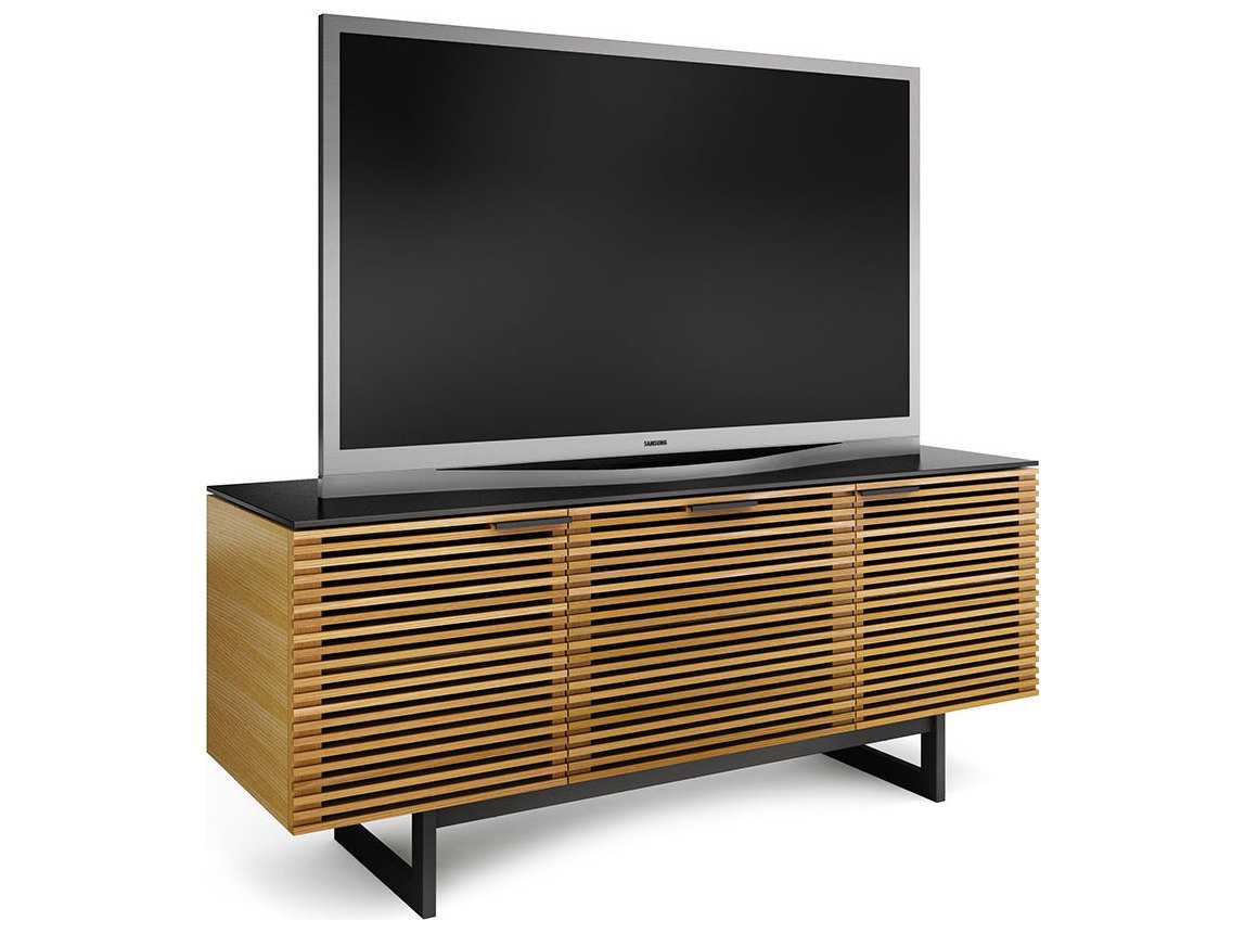 BDI Corridor 65'' x 21'' White Oak Triple Width TV Stand with Drawer BDI8177WOK