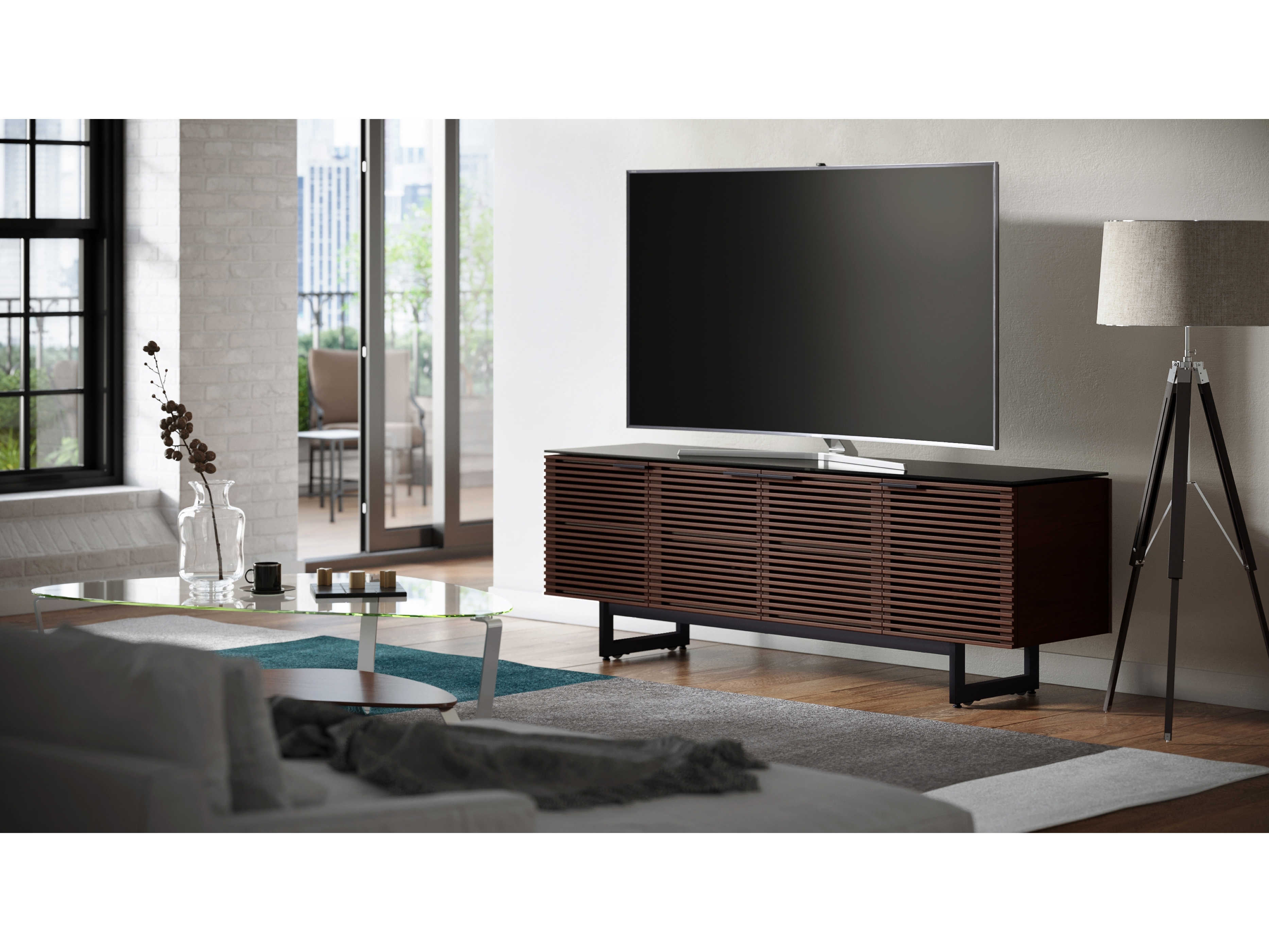 BDI Corridor 79'' x 21'' Chocolate Stained Walnut Quad Width Tall TV