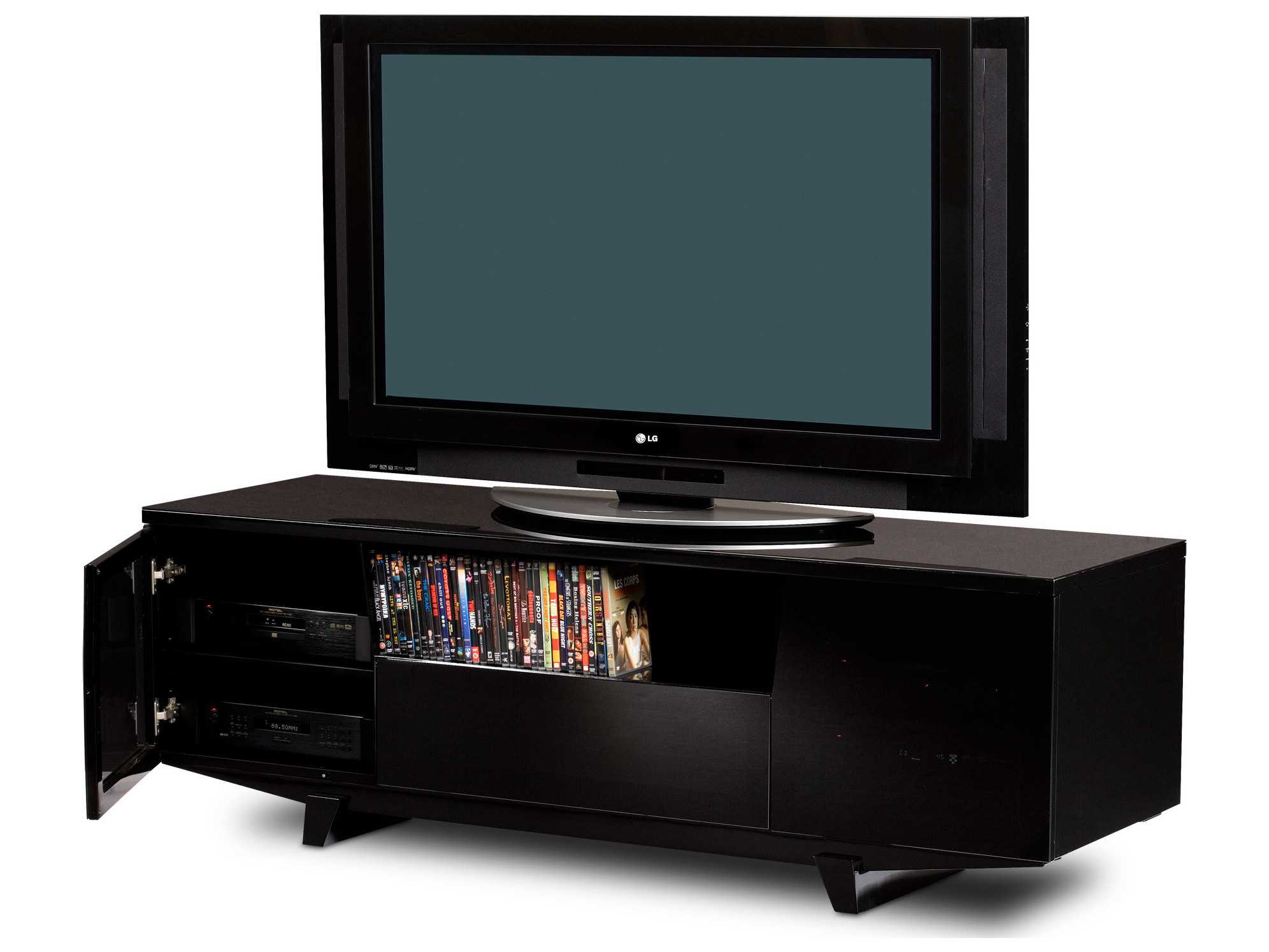 BDI Marina 73'' x 22'' Gloss Black Triple Wide Enclosed TV Stand