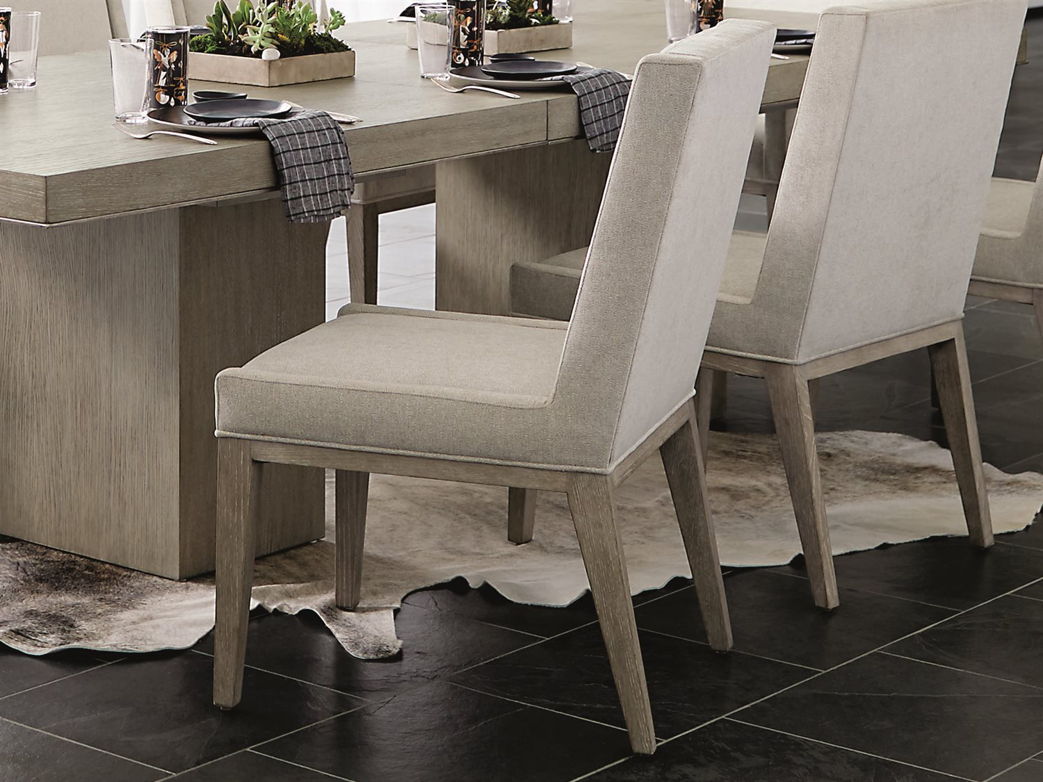 Bernhardt Linea Cerused Greige Side Dining Chair BH384547G