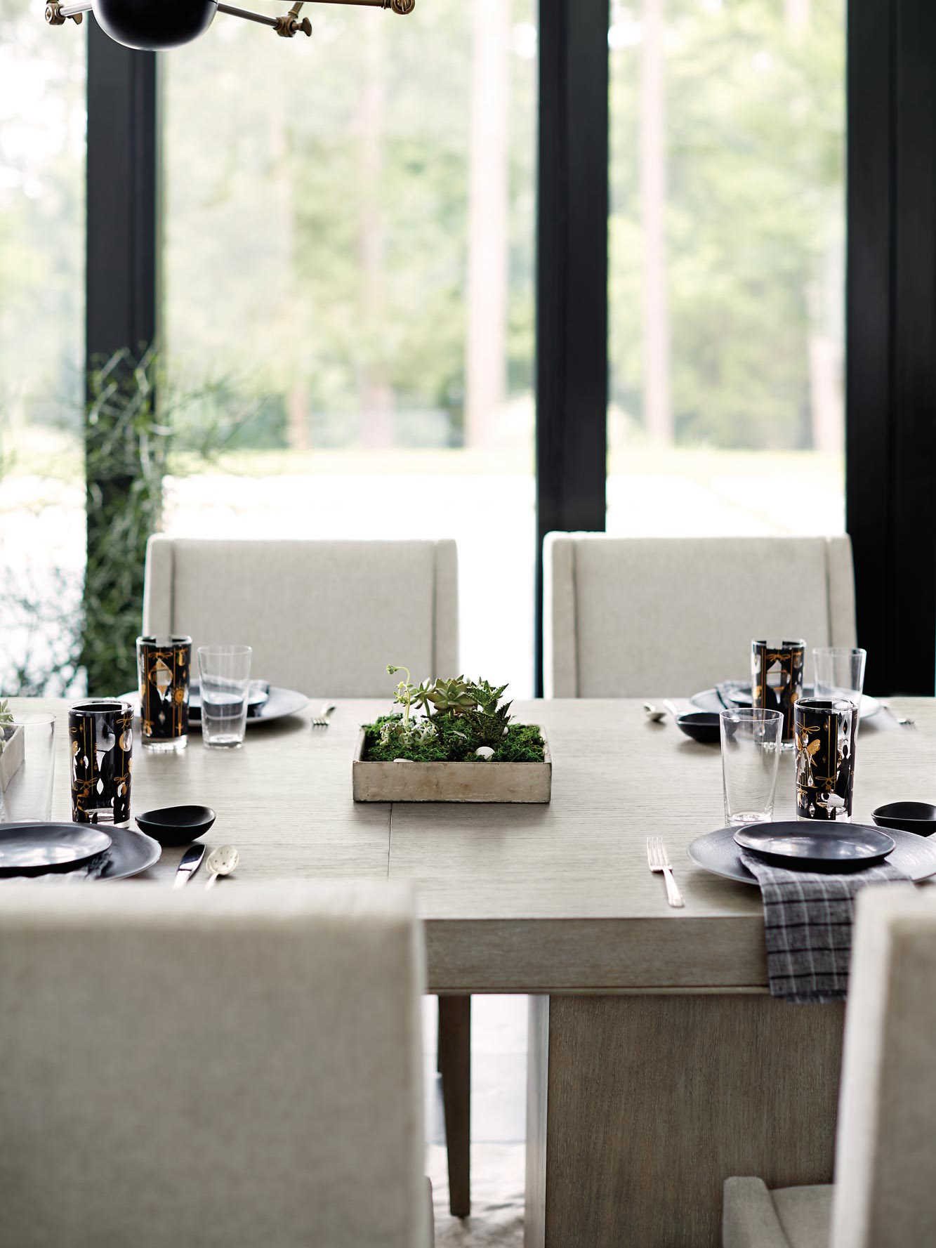 Bernhardt Linea Cerused Greige Side Dining Chair BH384547G