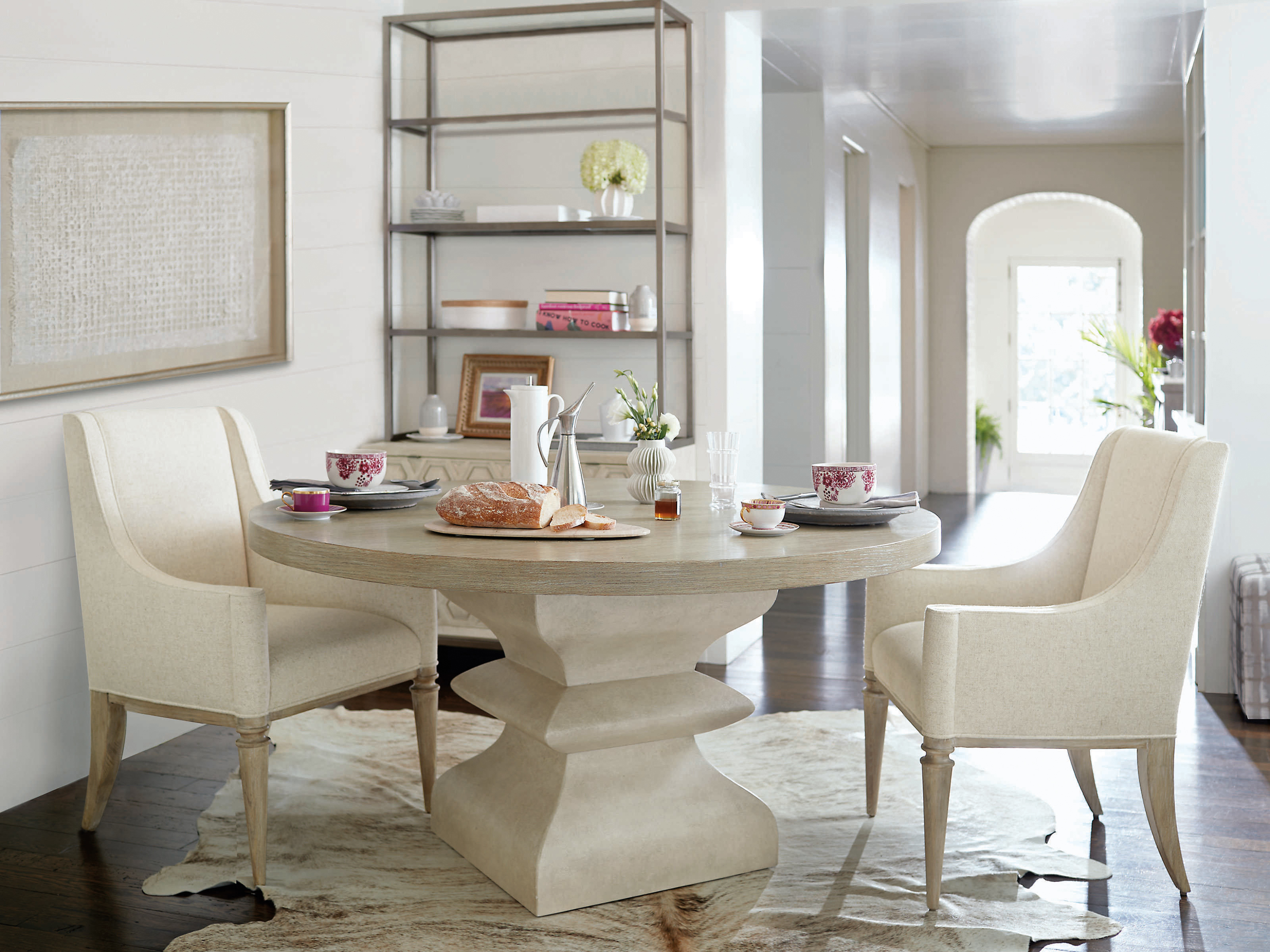 Bernhardt Santa Barbara Sandstone Arm Dining Chair BH385548