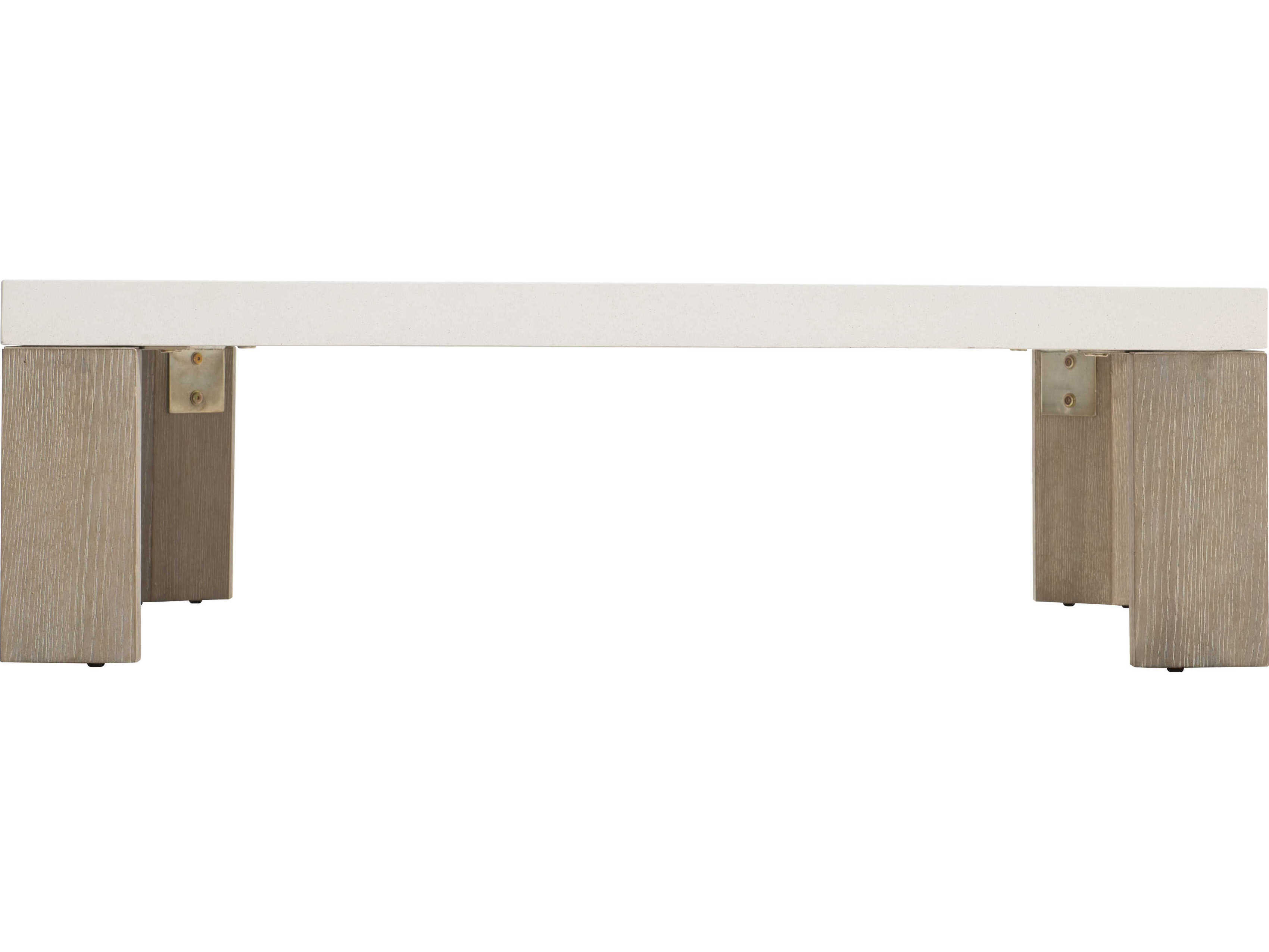 Bernhardt Lorenzo Square Concrete Vintage Cream Cocktail Table BH465011