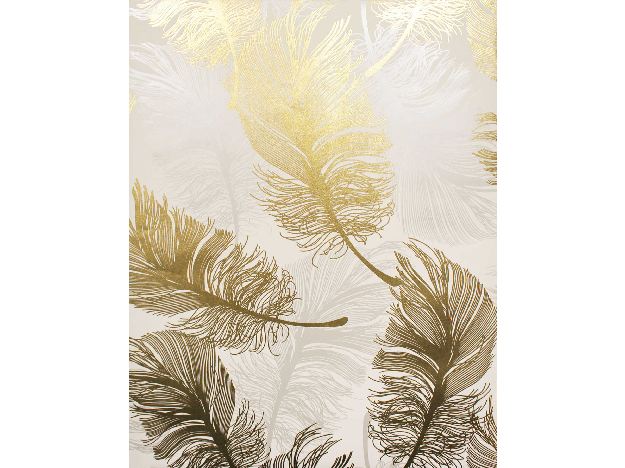 Brewster Home Fashions Advantage Clemente Gold Foil Feather Wallpaper