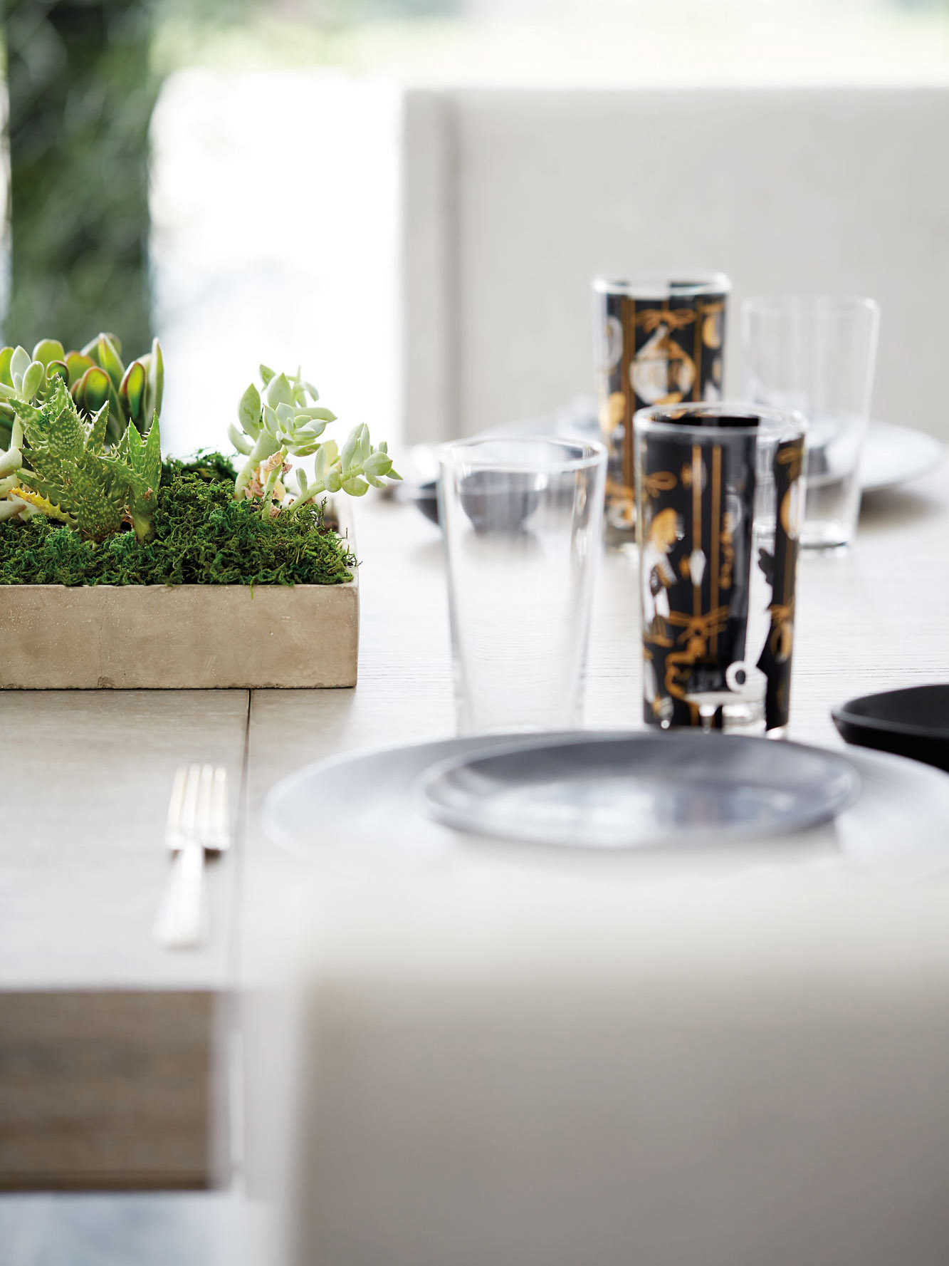 Bernhardt Linea Cerused Greige / Textured Graphite Metal 90110'' Wide