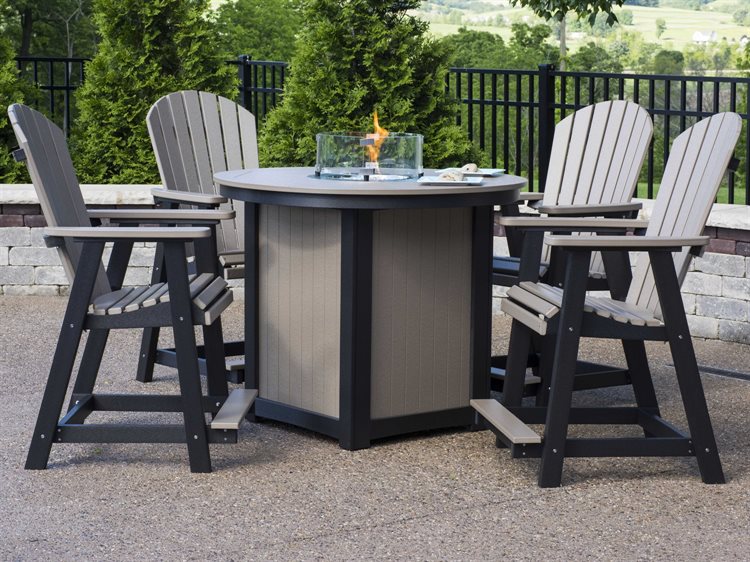 Berlin Gardens Comfoback Recycled Plastic Firepit Counter Set