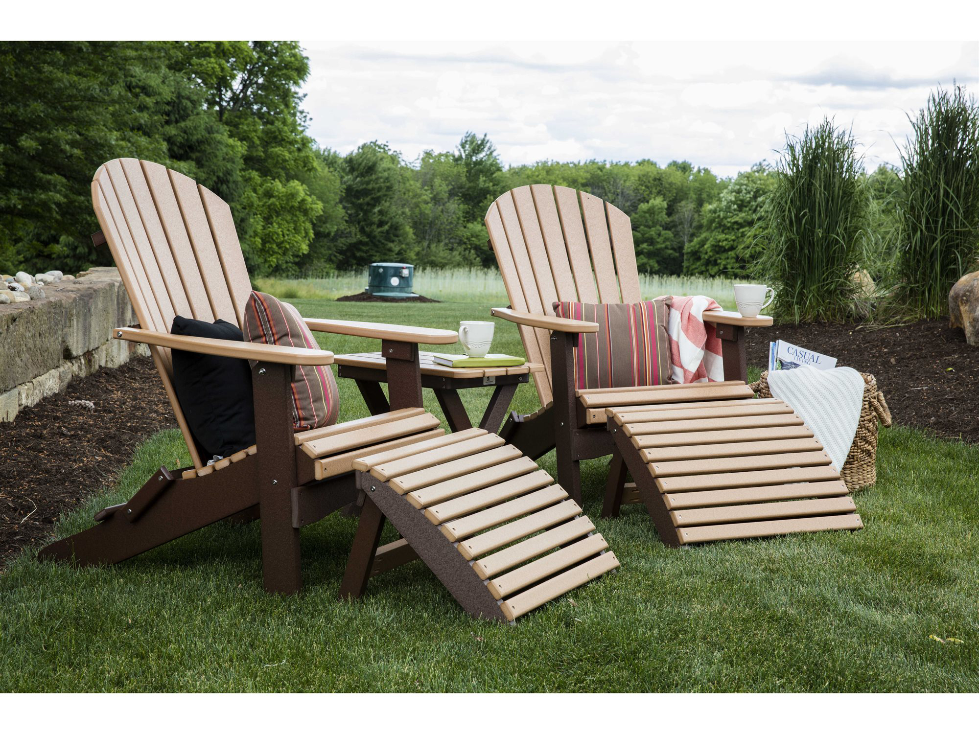 Berlin Gardens ComfoBack Recycled Plastic Folding Outdoor Adirondack