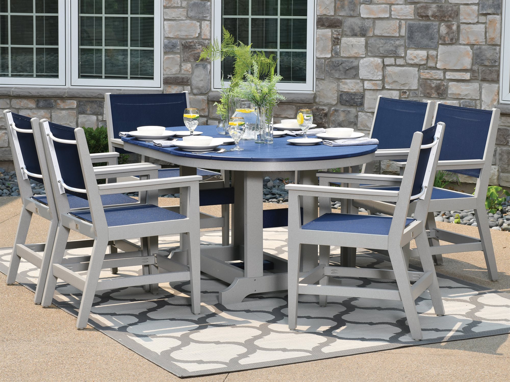 Berlin Gardens Mayhew Recycled Plastic Outdoor Patio Dining Set
