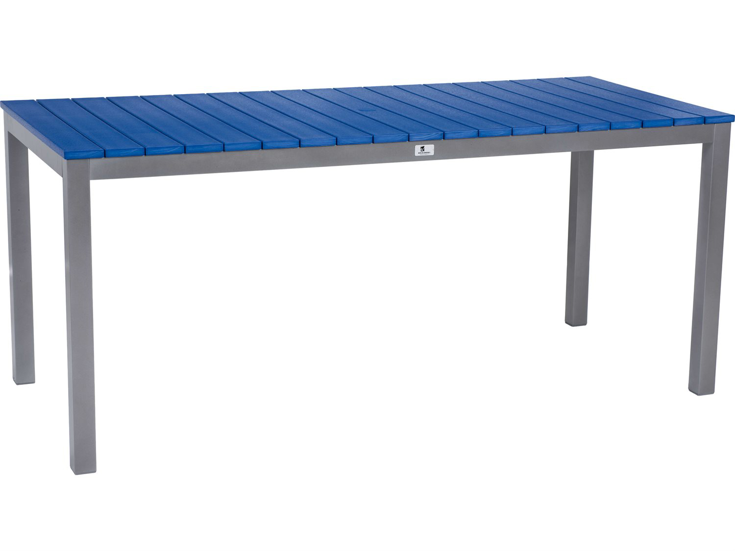 Berlin Gardens Pax Poly Aluminum 70''W x 30''D Rectangular Dining Table with Umbrella Hole