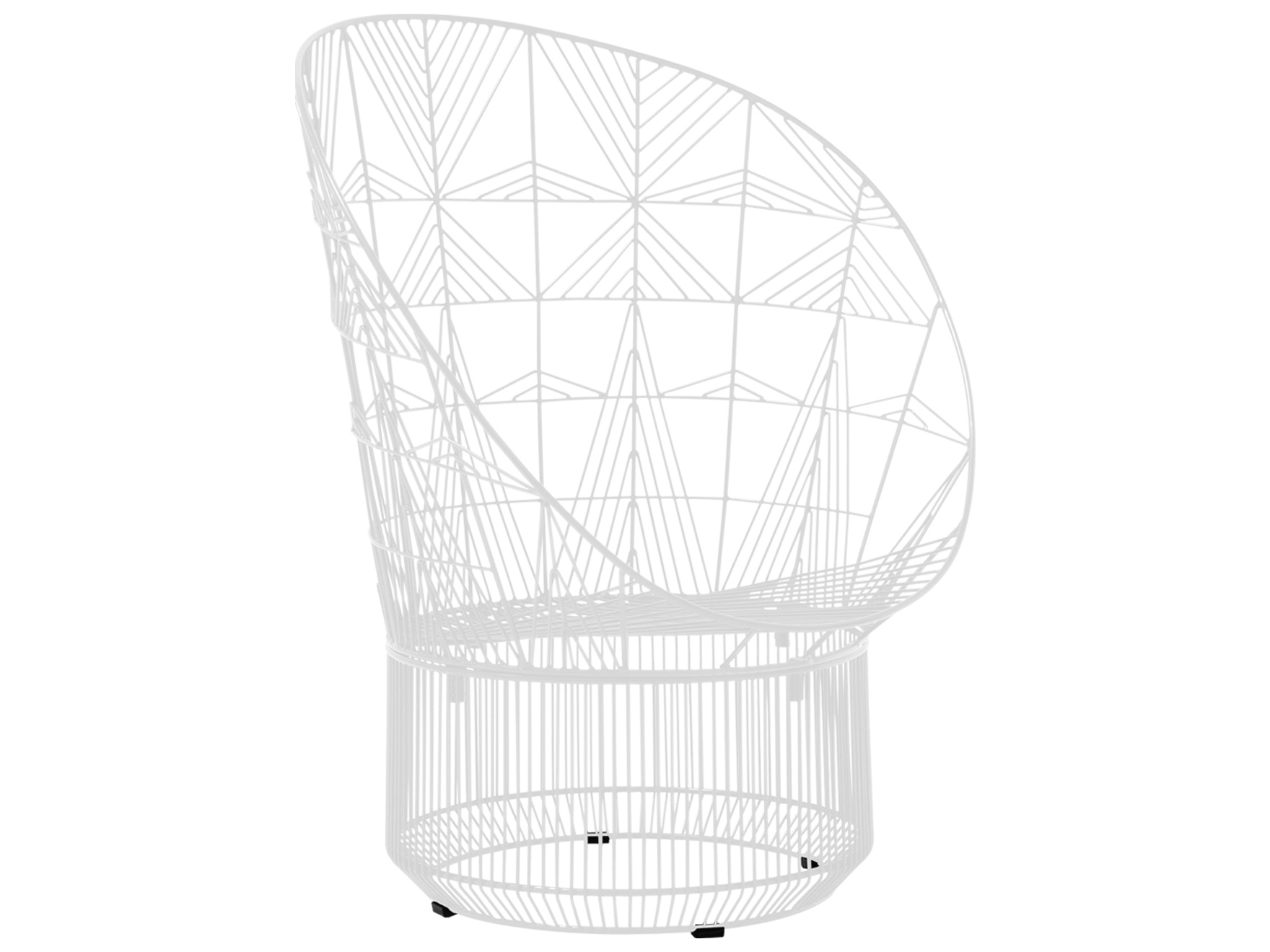Bend Goods Outdoor Peacock Galvanized Iron White Lounge Chair