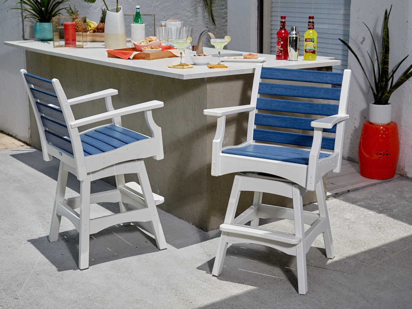 Breezesta Piedmont Recycled Plastic Bar Stool Set BREPIEDMNTBARSET2