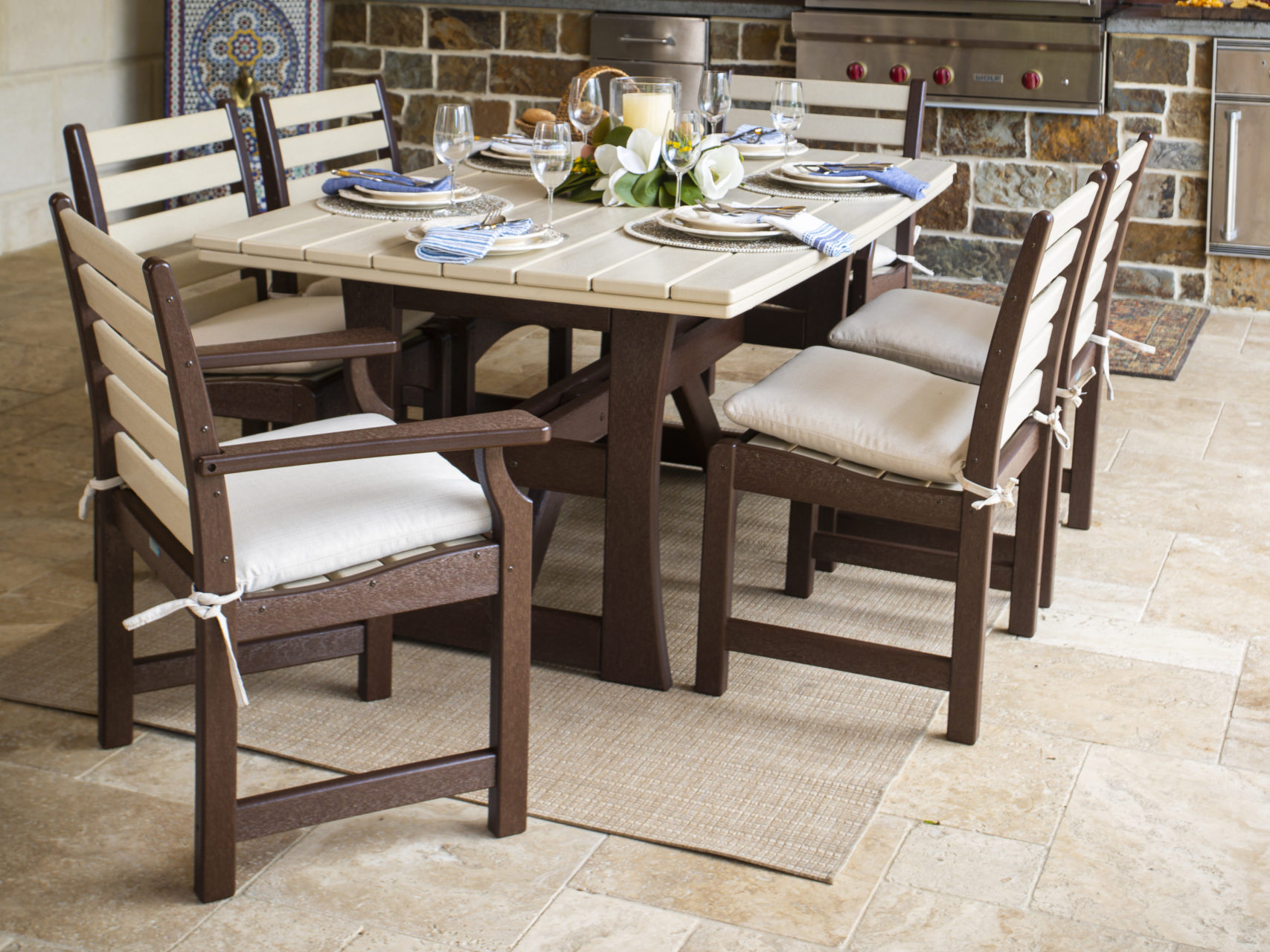 Breezesta Piedmont Recycled Plastic Outdoor Patio Dining Set BREPIEDMONT12