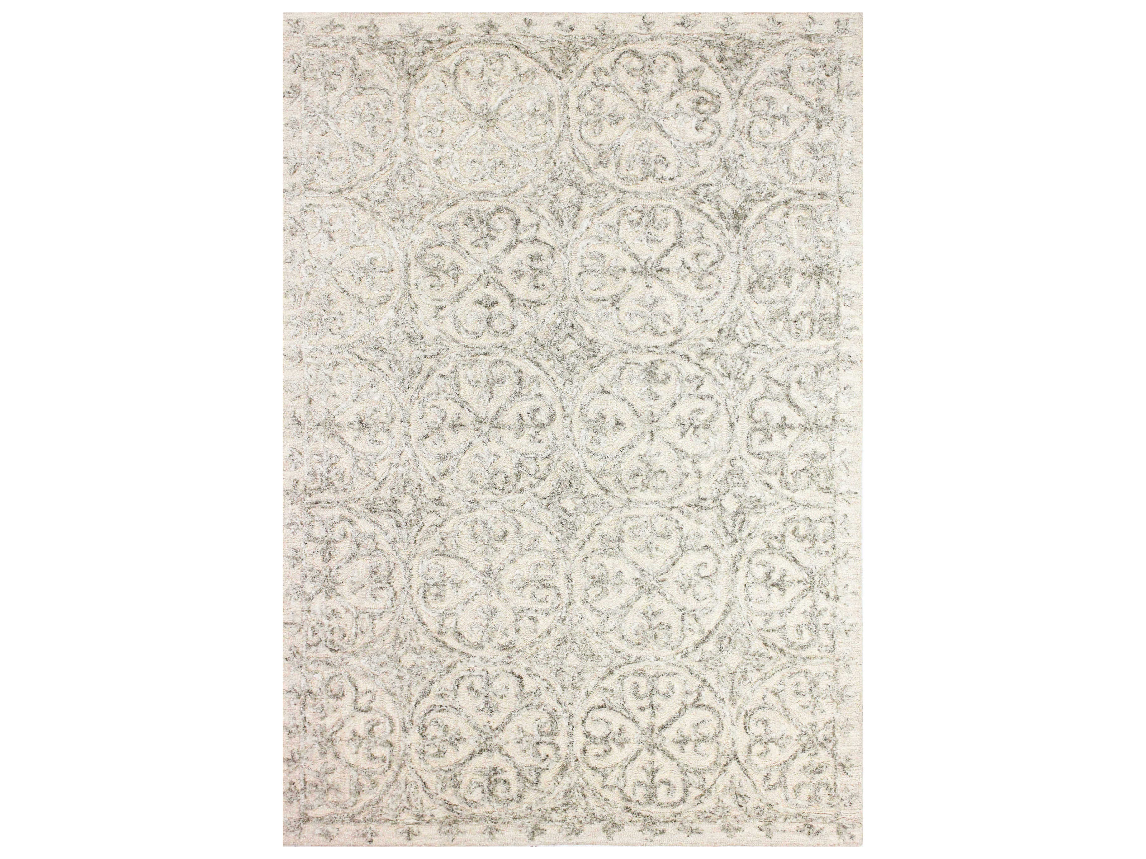 Bashian Verona Damask Area Rug BSHR130WHTLC157