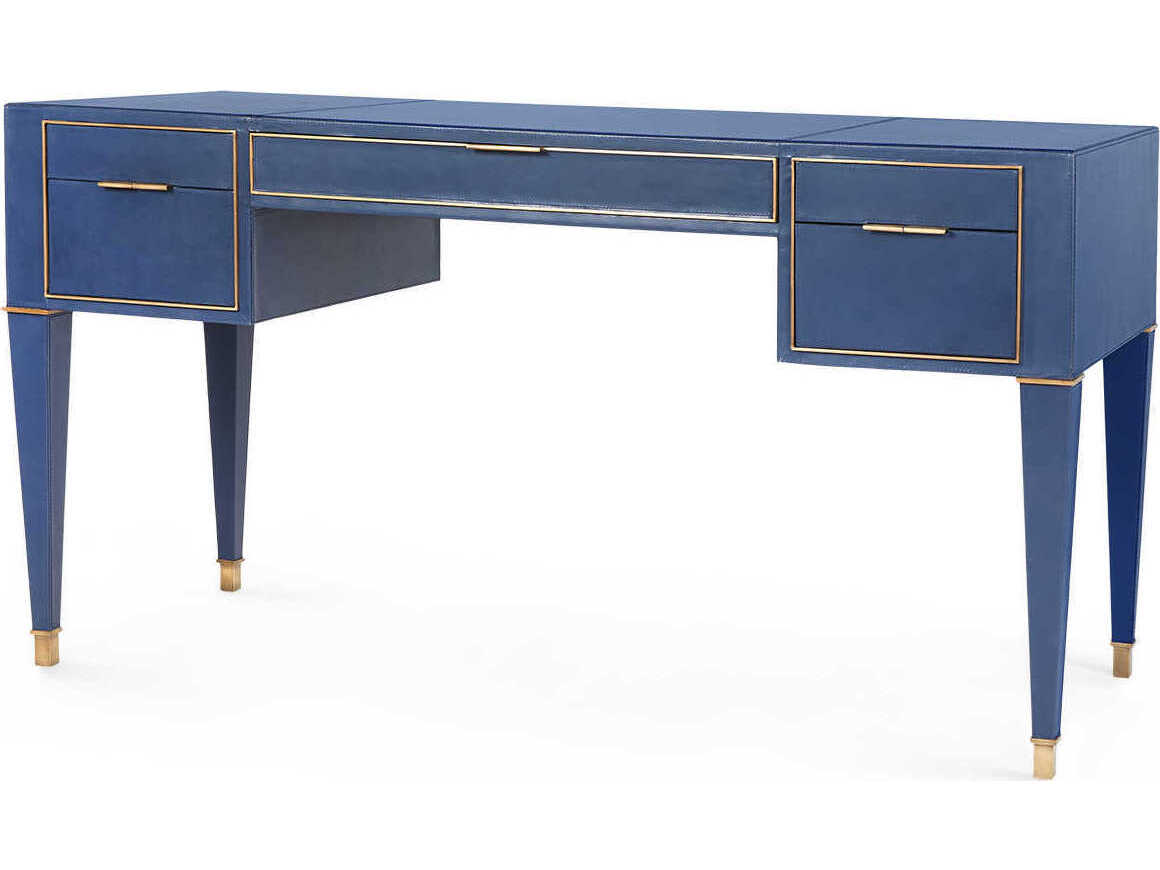 Villa & House Navy Blue Gold Secretary Desk BUNHNT350408