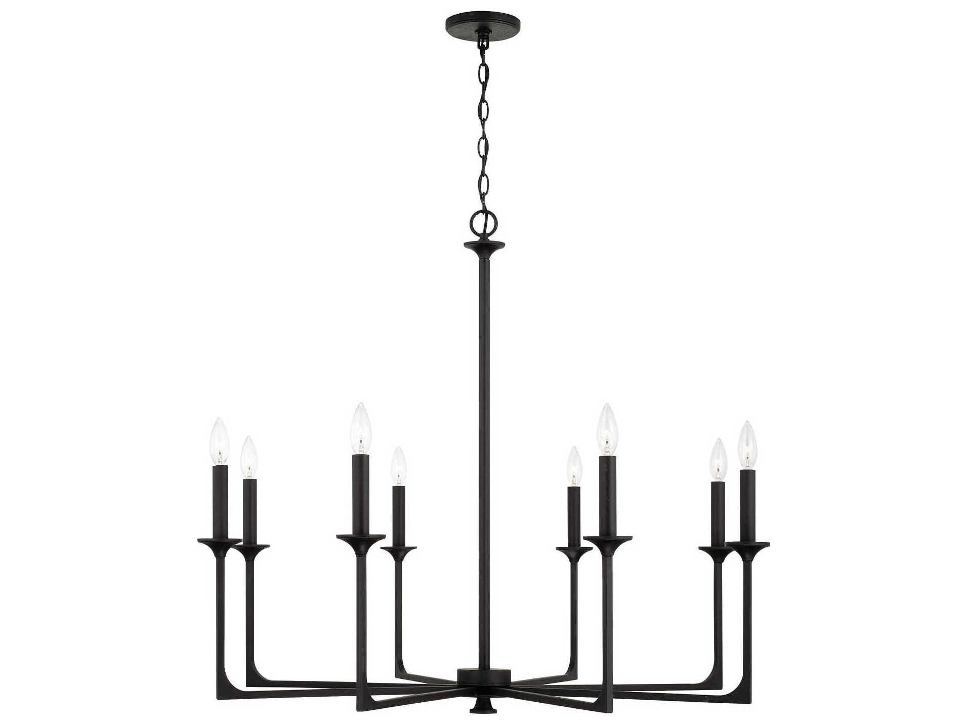 Capital Lighting Clint 37" Wide 8Light Black Iron Candelabra
