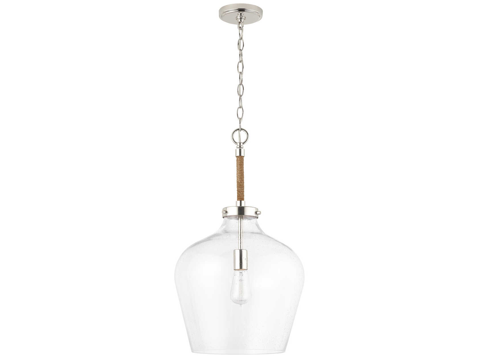 Capital Lighting Boland Polished Nickel 1light 14'' Wide Pendant