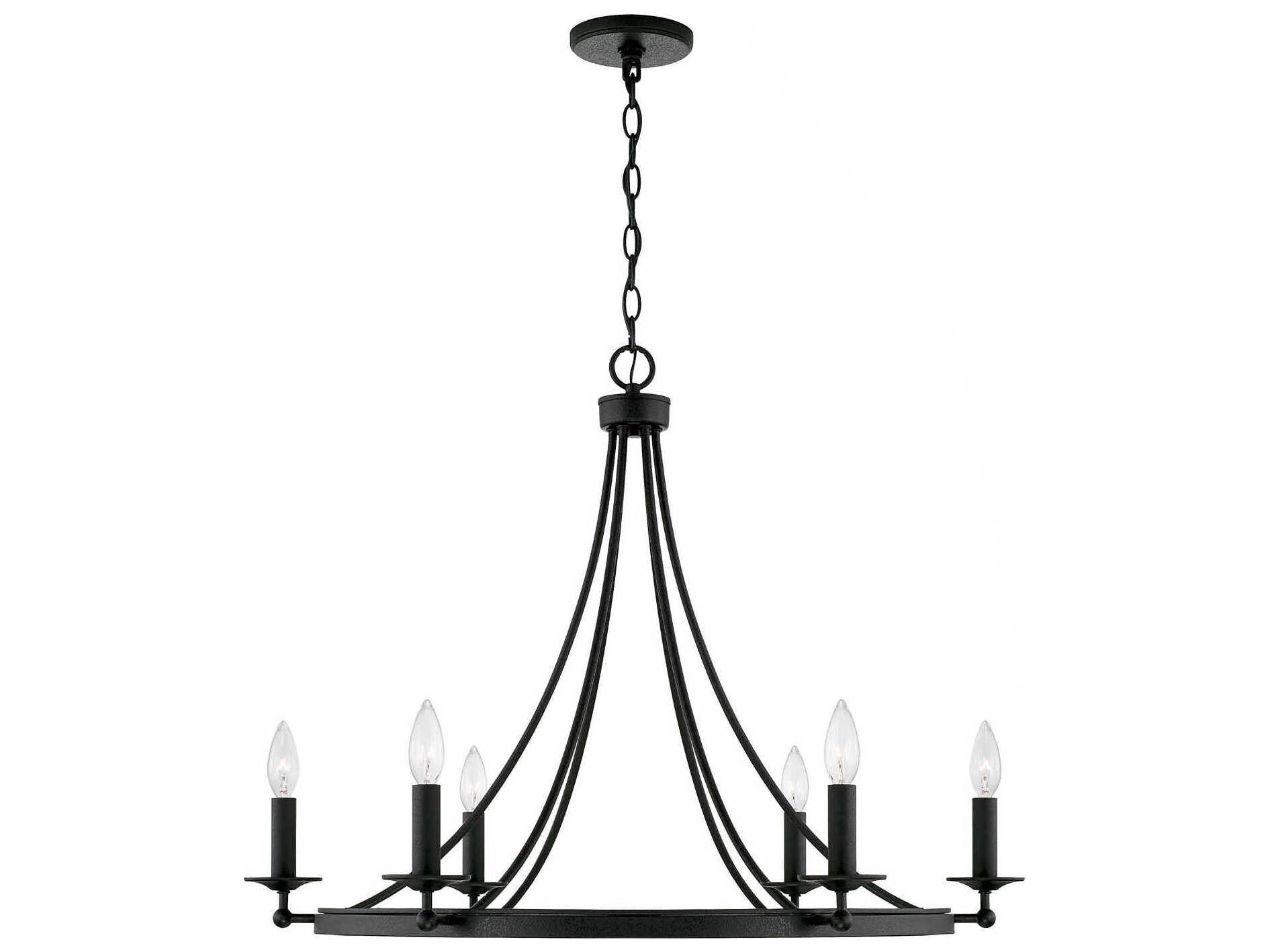 Capital Lighting Tempe Black Iron 6light 30'' Wide Medium Chandelier C2AA1005BI