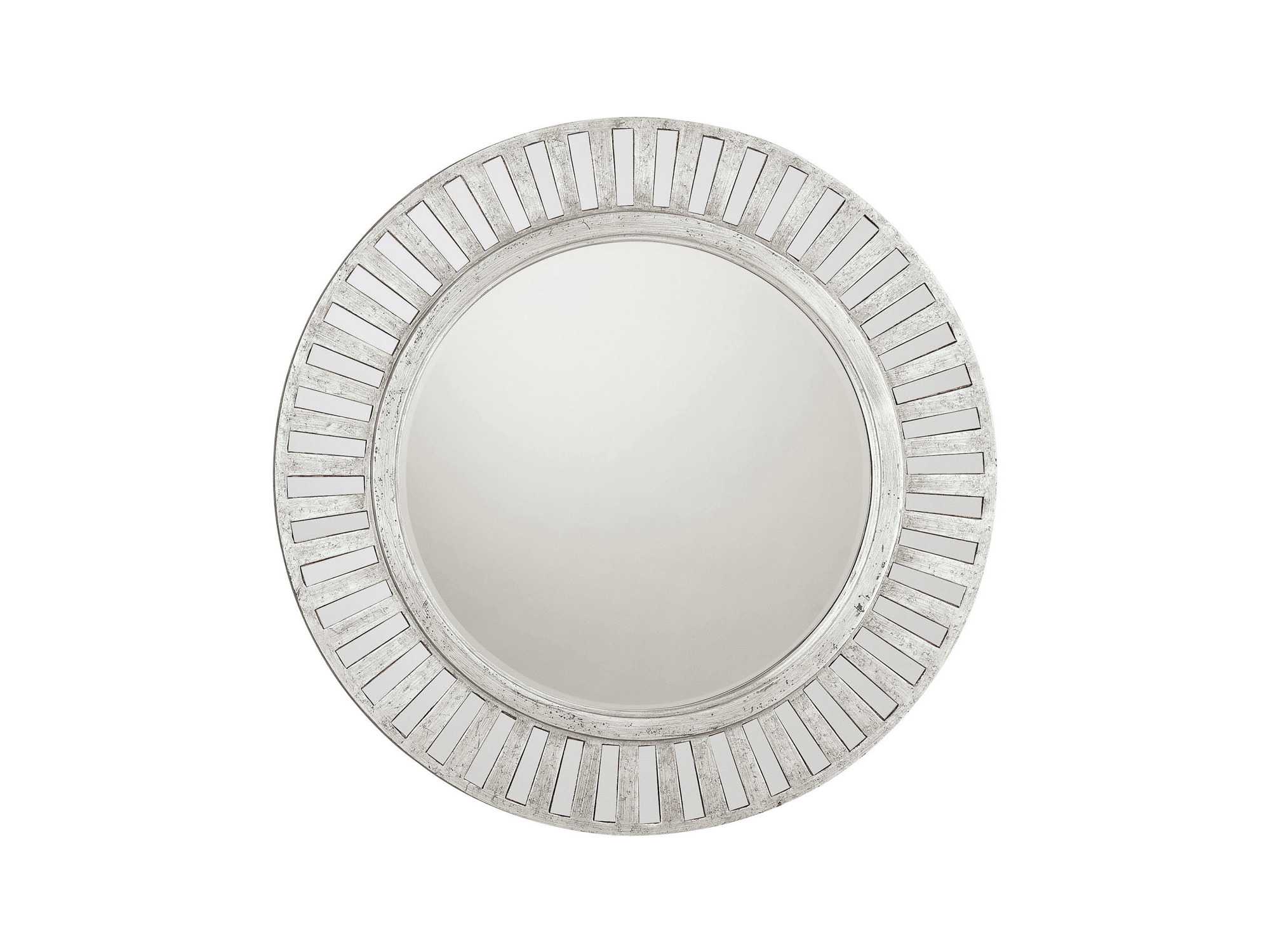 Capital Lighting 36 x36 Round Beveled Antique Silver Wall Mirror M242443