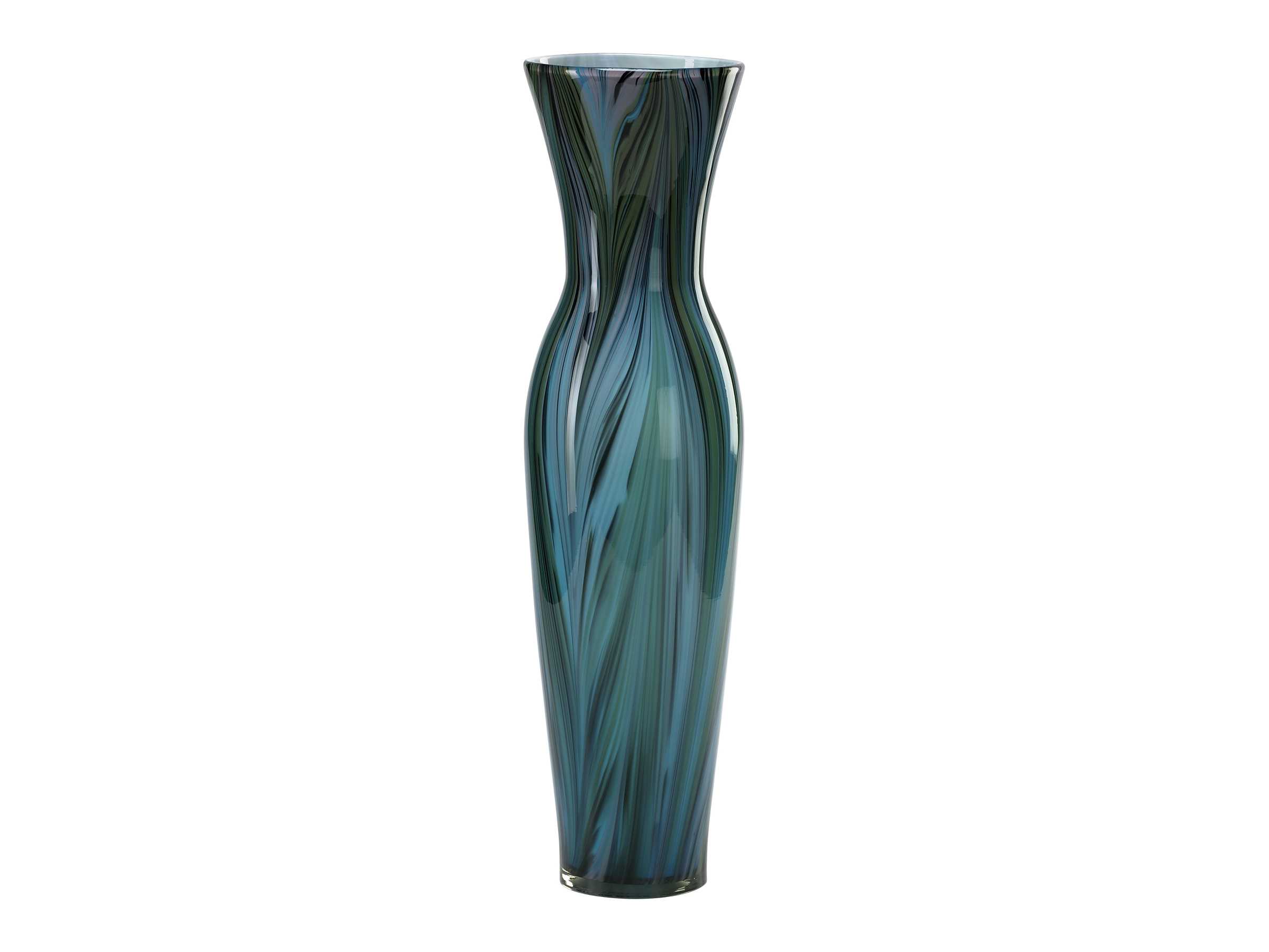 Cyan Design Colored Blue Peacock Feather Vase C302921