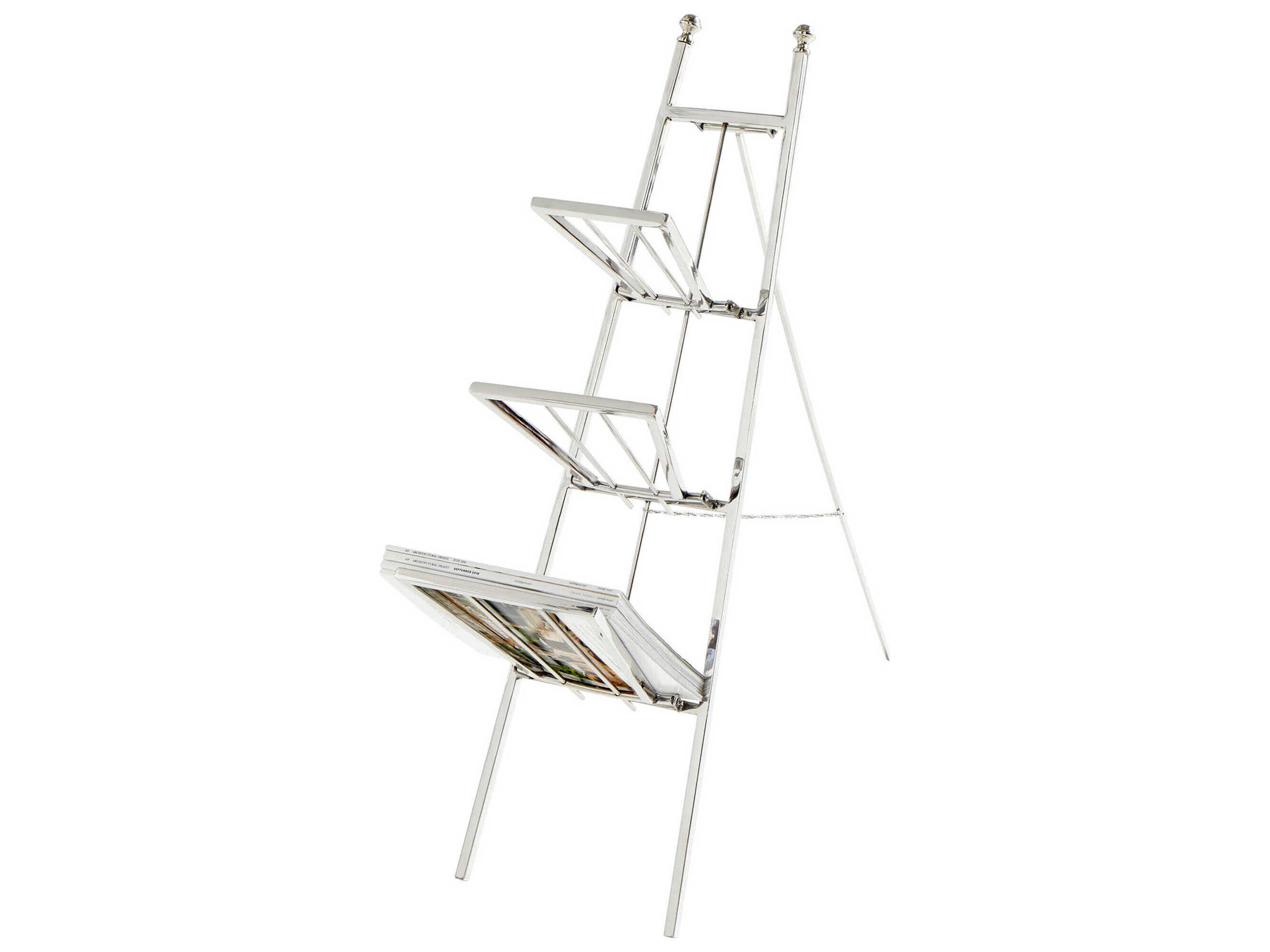 Cyan Design Easel Polished Nickel Magazine Rack C38976