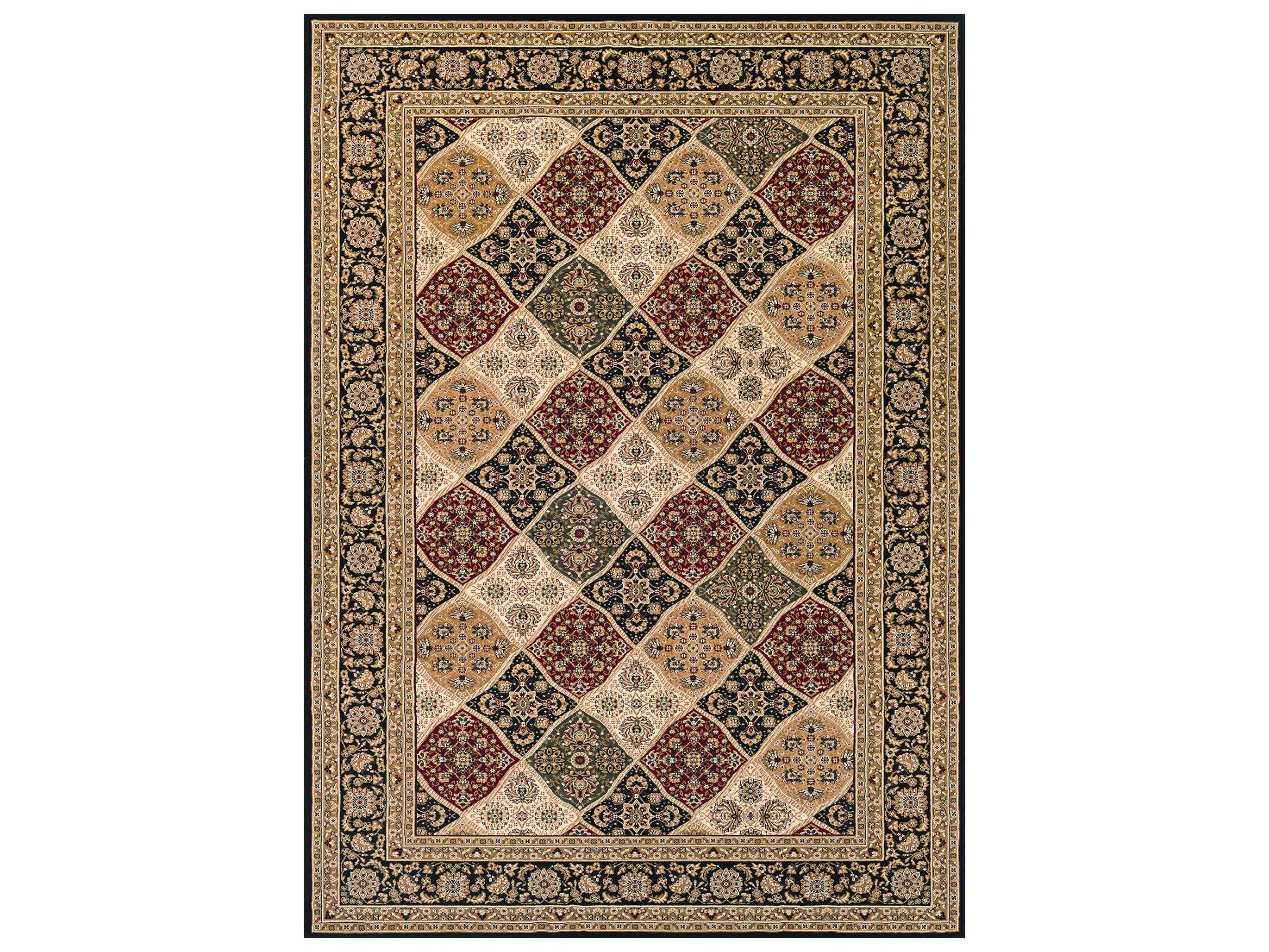 Couristan Antalya Ankara Rectangular Noir & Cream Area Rug CJ25110101
