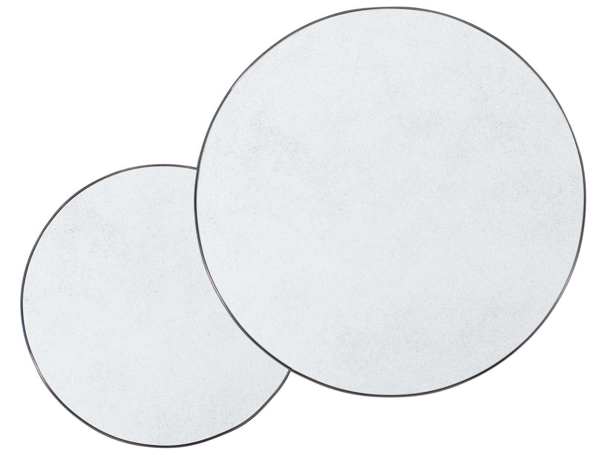 Century Furniture Citation Everett Round Antique Mirror Polished Nickel