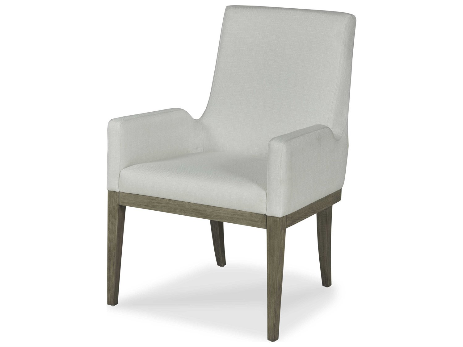 Century Furniture Citation Marten Walnut Wood White Fabric Upholstered