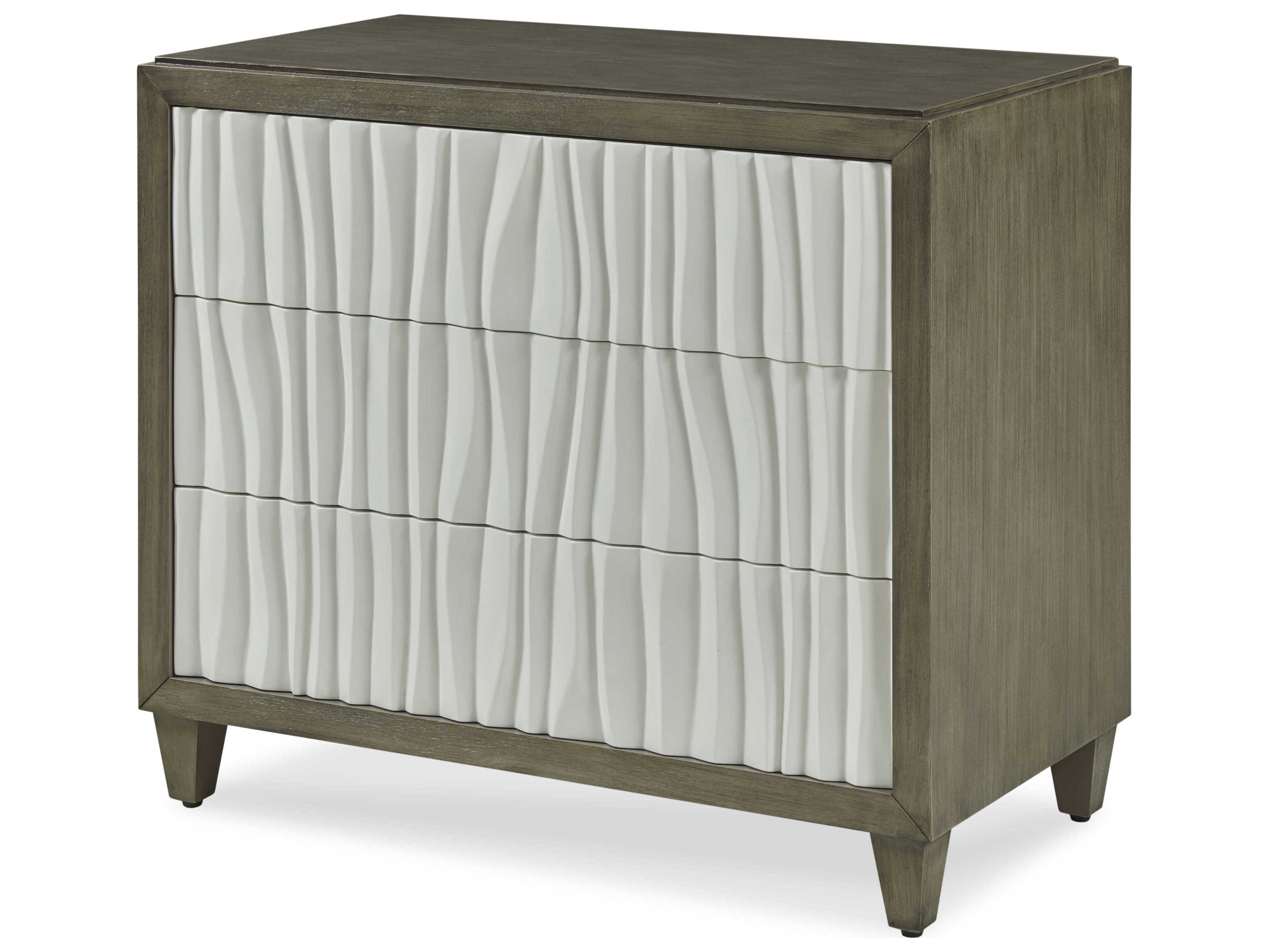 Century Furniture Citation Greige White Gray Walnut Wood Accent Chest