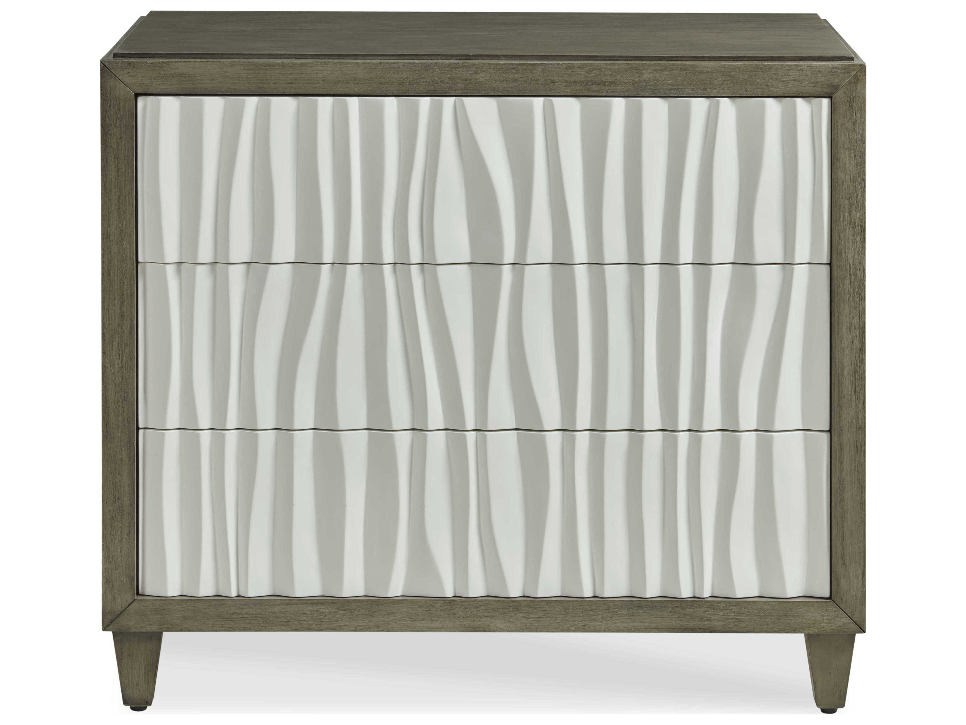 Century Furniture Citation Greige White Gray Walnut Wood Accent Chest