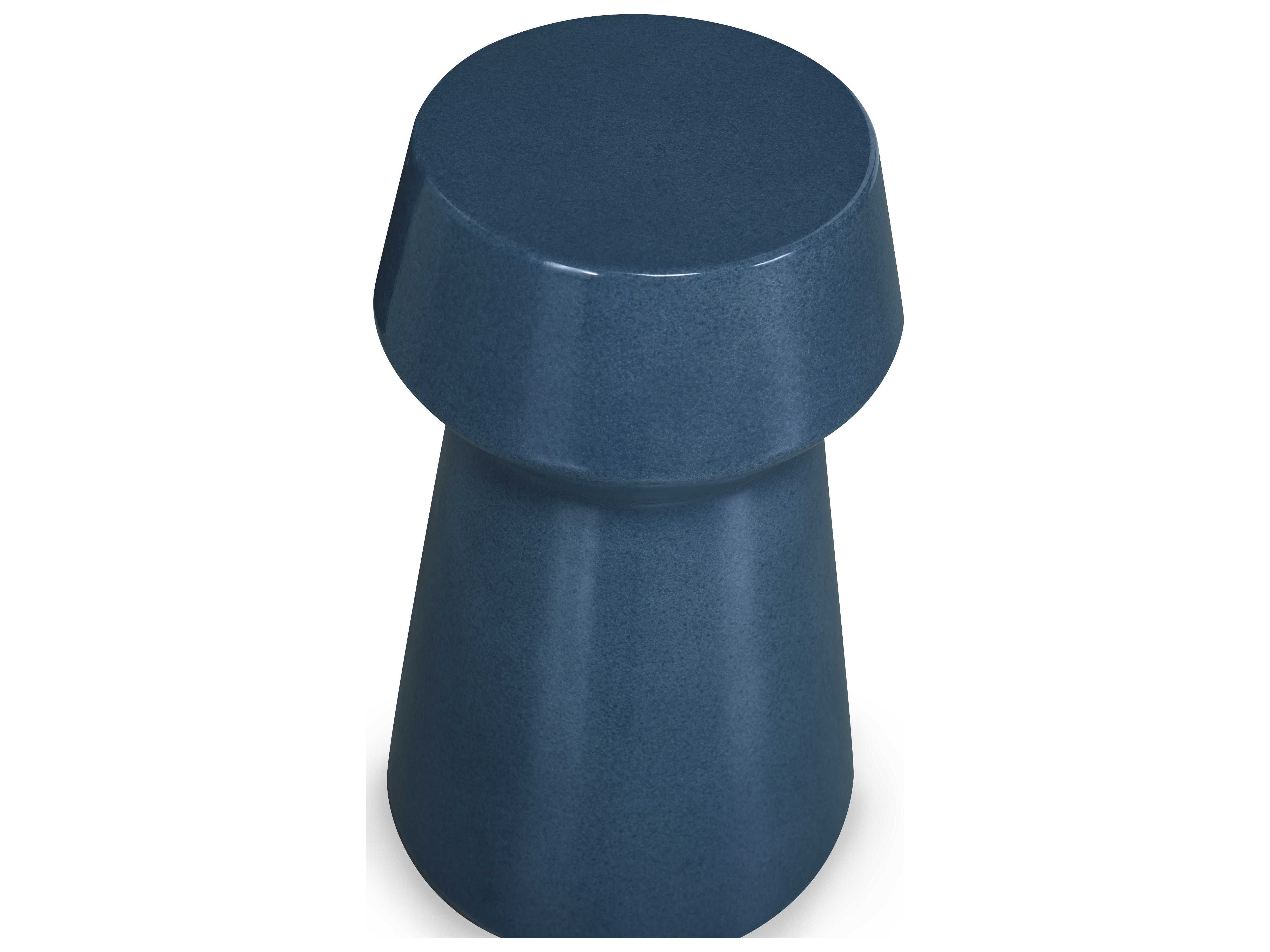 Century Furniture Cadence Round Concrete Blue End Table CNTCAA614
