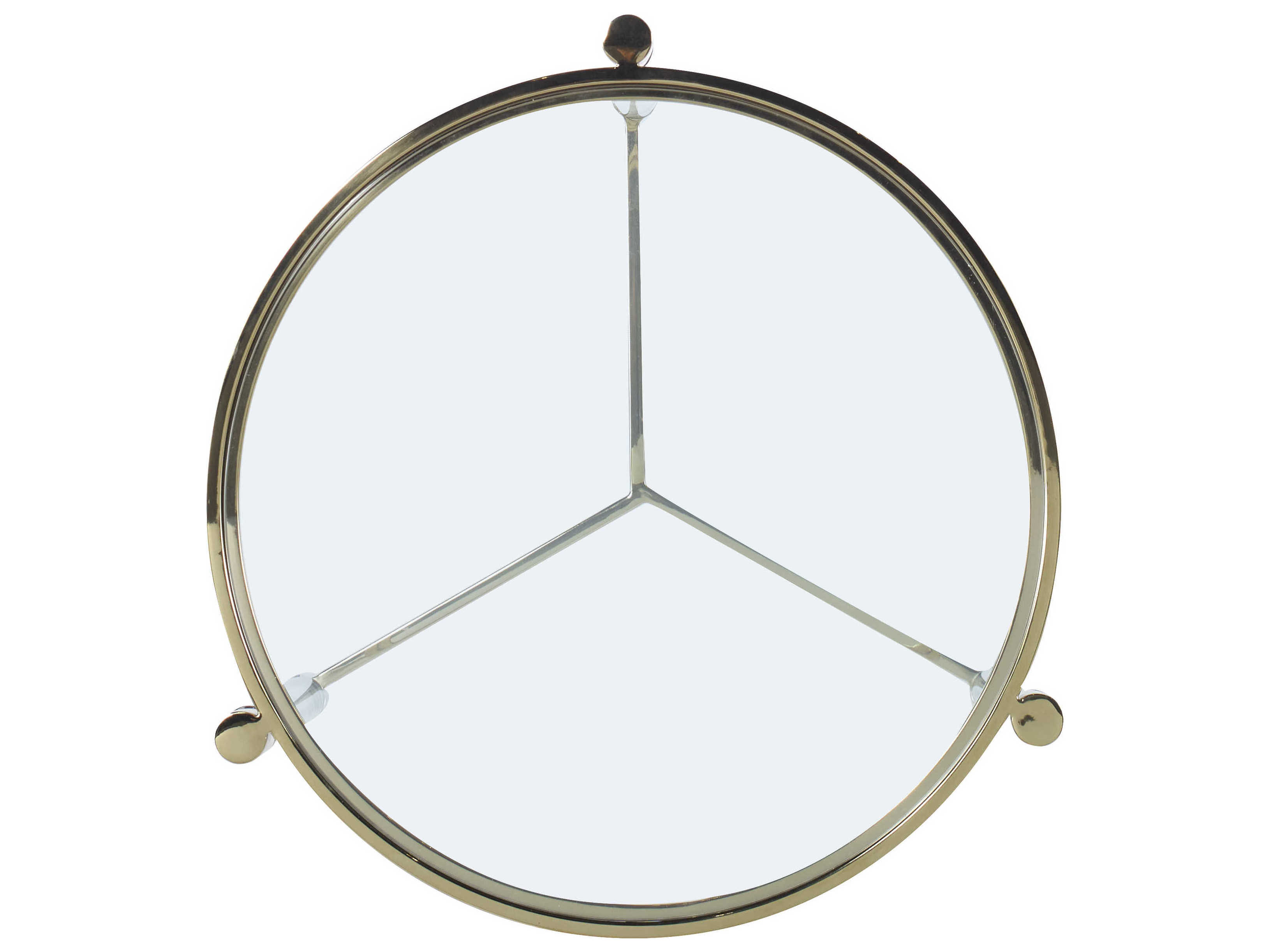 Century Furniture Grand Tour Round Glass Polished Brass End Table