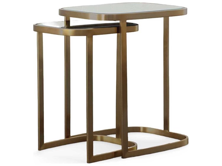 Century Furniture Grand Tour 15" Rectangular Mirror Antique Brass End