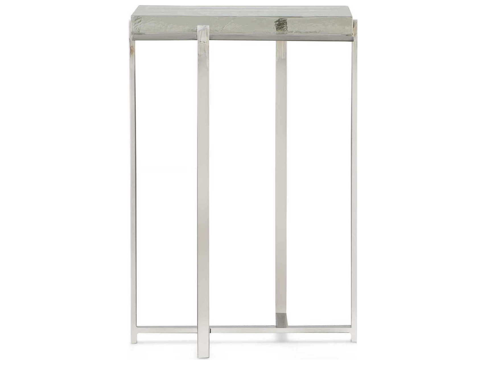 Century Furniture Grand Tour Rectangular Glass Polished Nickel End