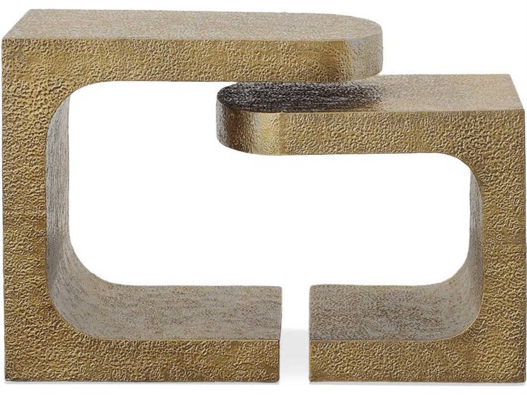 Century Furniture Grand Tour Rectangular Metal Antique Brass End Table