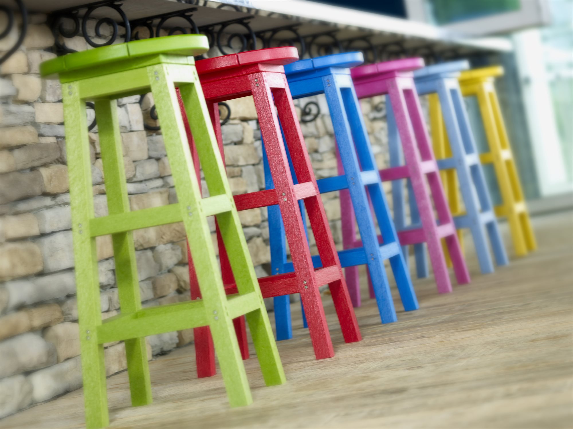 C.R. Plastic Generation Recycled Plastic Swivel Bar Stool CRC23