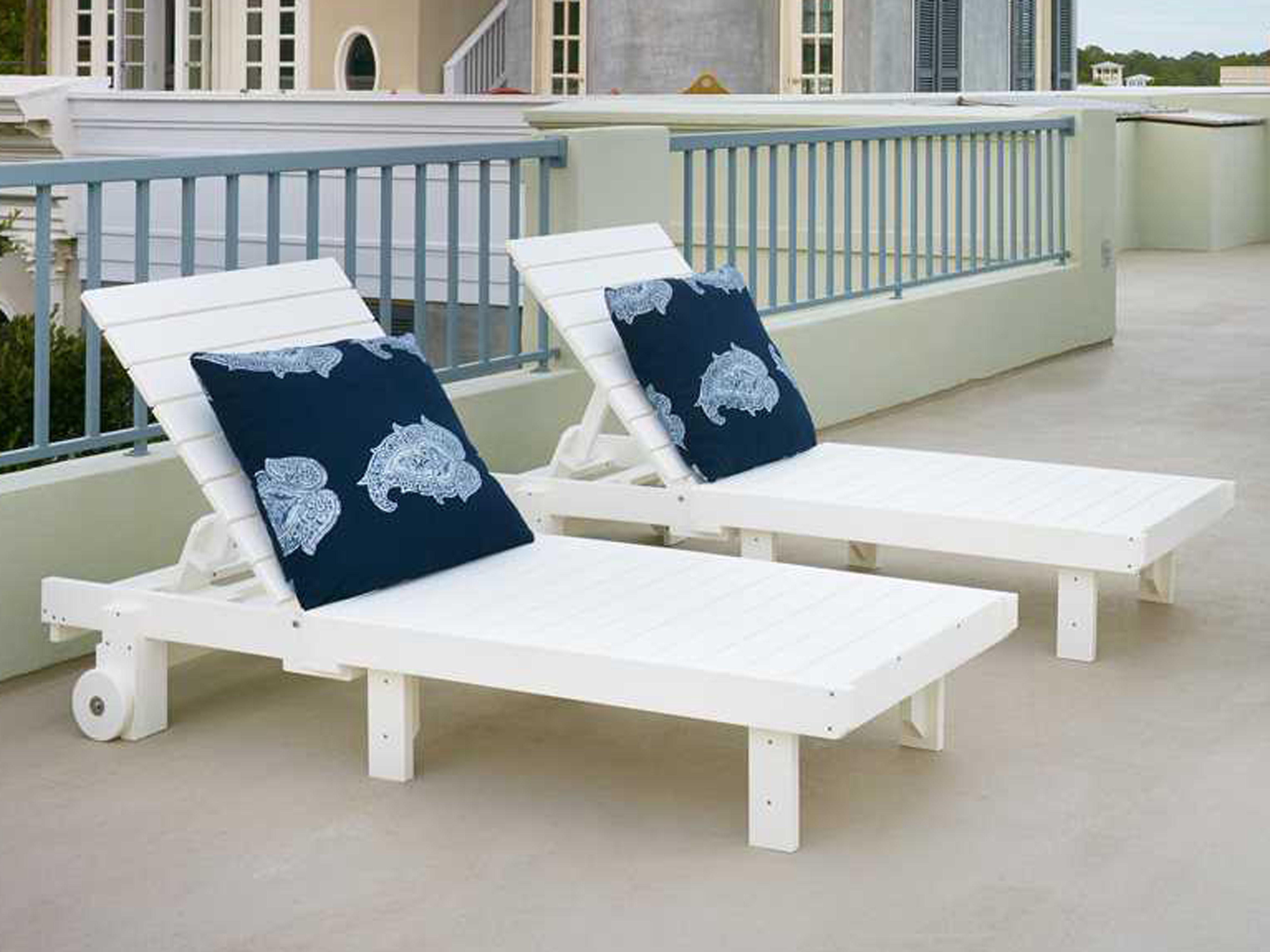 C.R. Plastic Generation Recycled Plastic Chaise Lounge with wheels L78