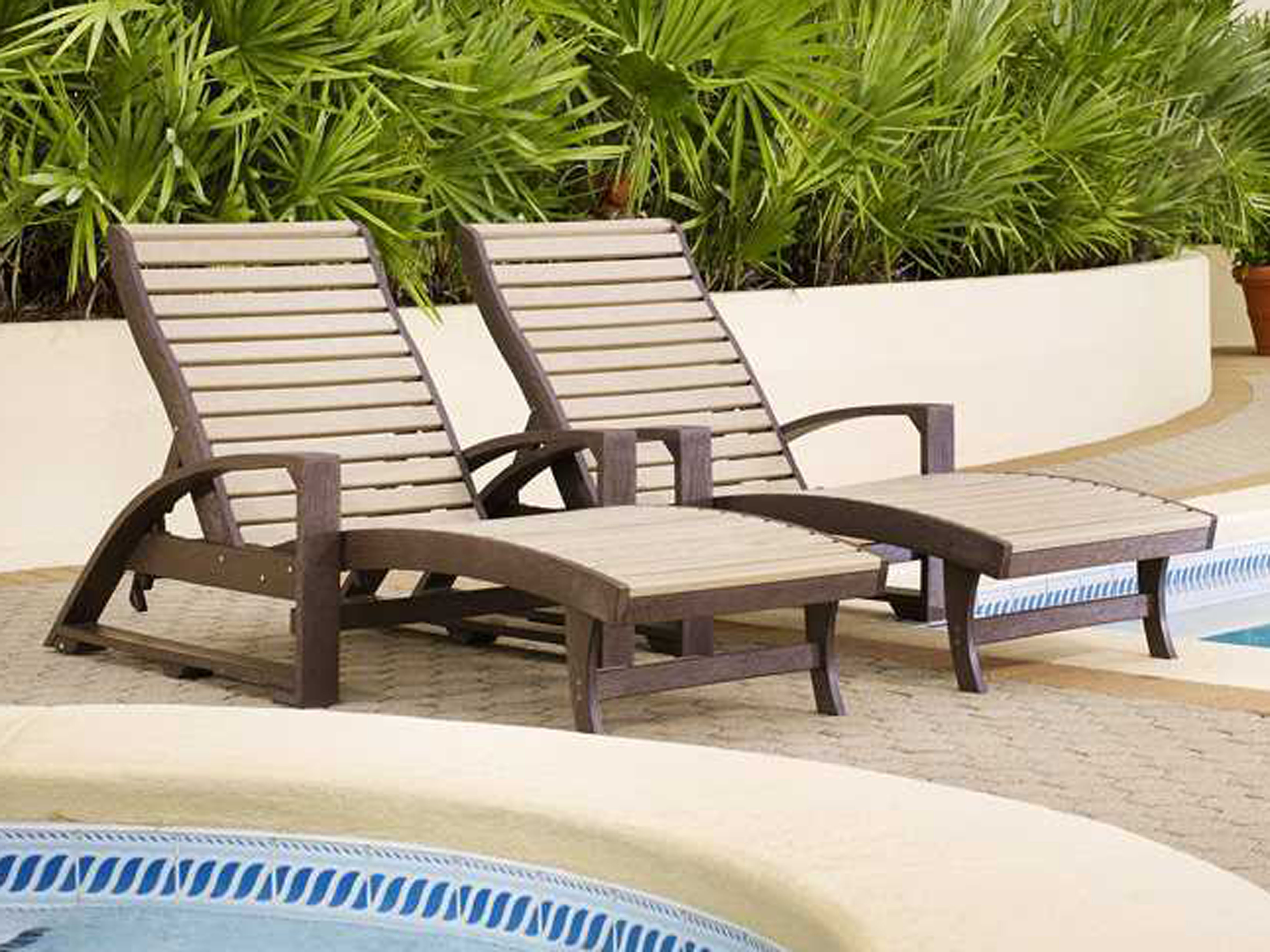 C.R. Plastic St Tropez Premium Recycled Plastic Chaise Lounge CRL38