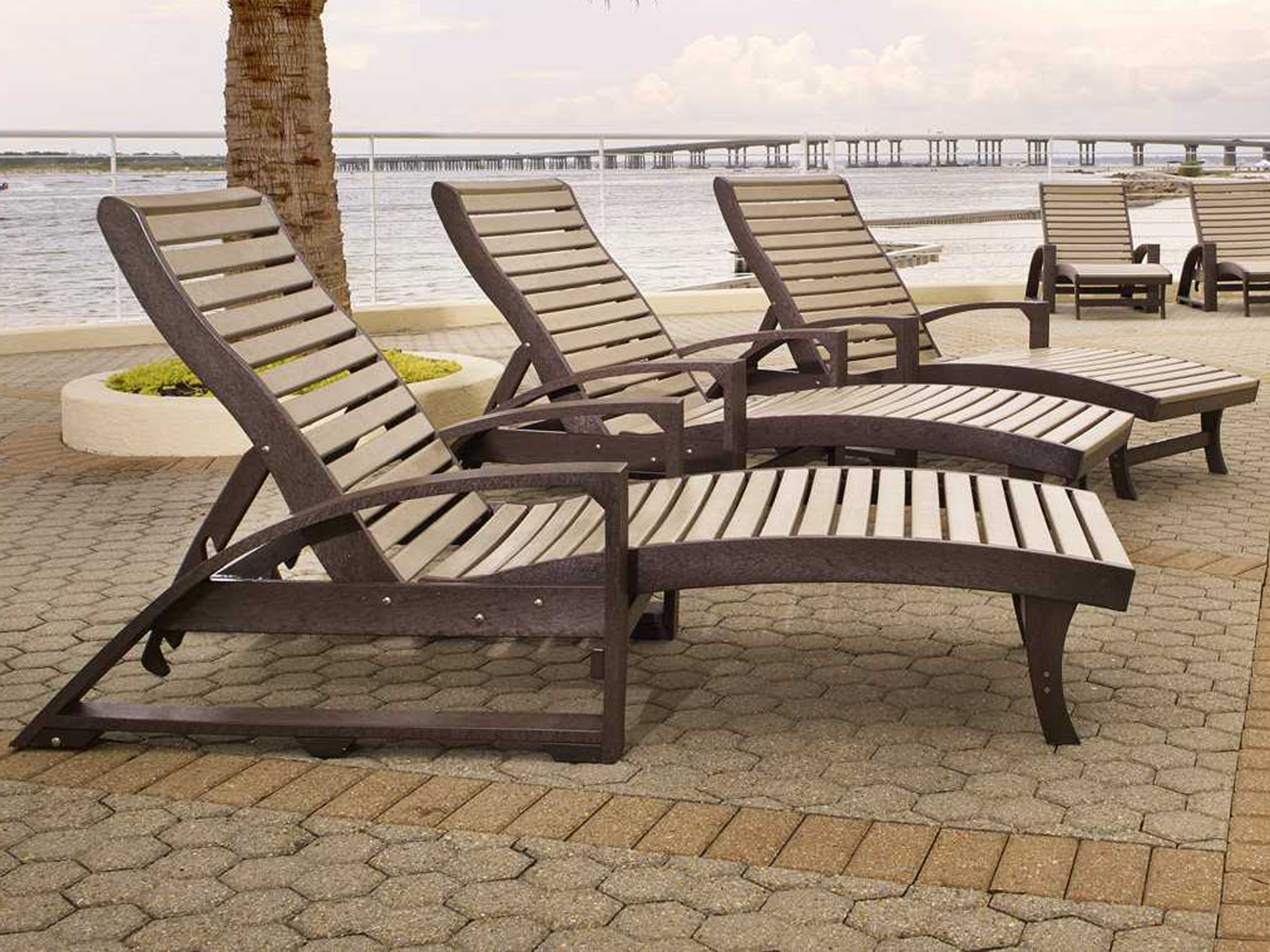 C.R. Plastic St Tropez Premium Recycled Plastic Chaise Lounge CRL38