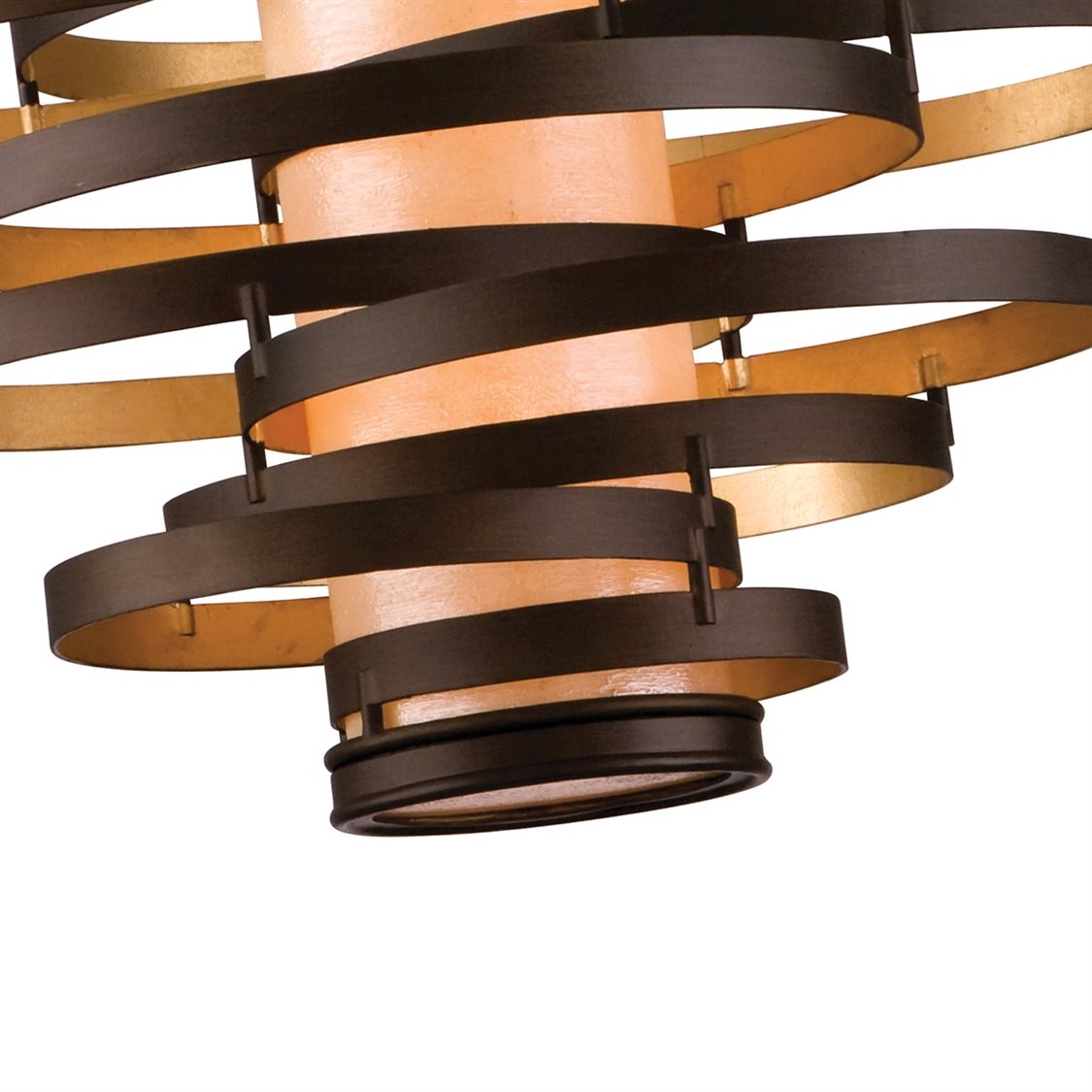 Corbett Lighting Vertigo Bronze / Gold Leaf FourLight 30'' Wide