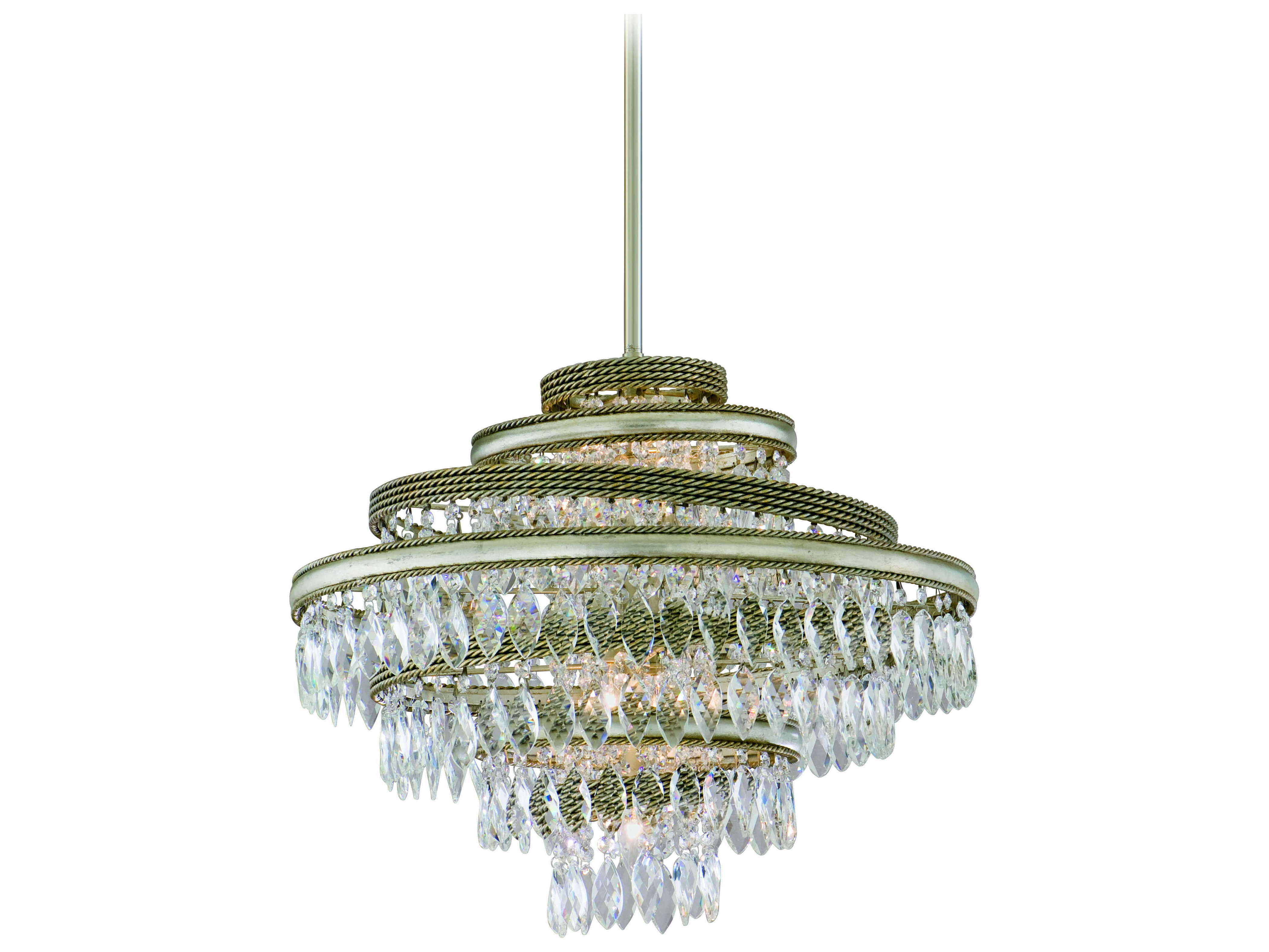 Corbett Lighting Diva Silver Leaf / Gold Leaf FourLight 18'' Wide