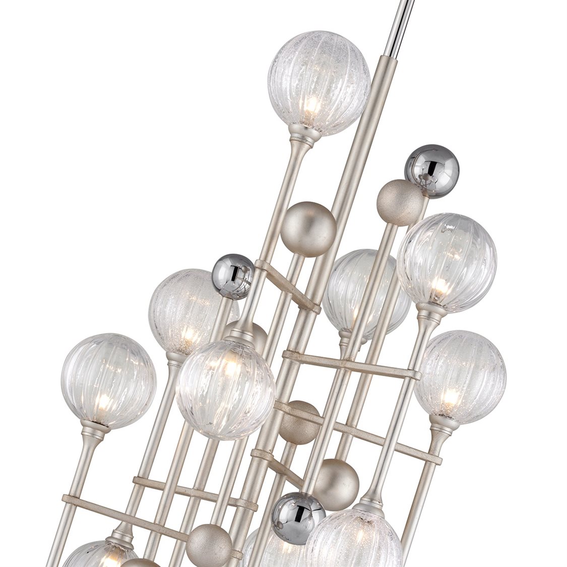 Corbett Lighting Majorette 12Light Silver Leaf Polished Chrome Glass